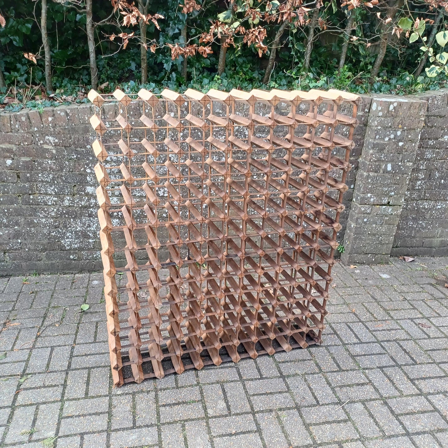 Vast Outstanding Wood and Metal Vintage Wine Rack – Enormous Proportions 110 x 130 cm FREE HAND Delivery
