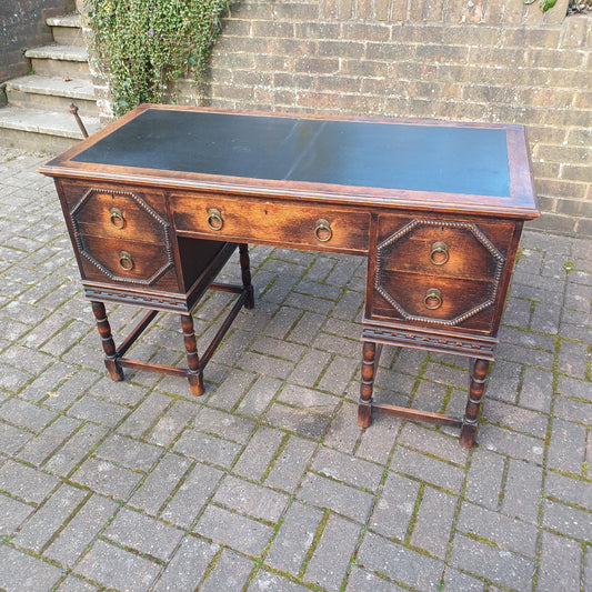 Large Vintage Antique Solid Oak Desk 5 Drawers Top Quality FREE HAND Delivery
