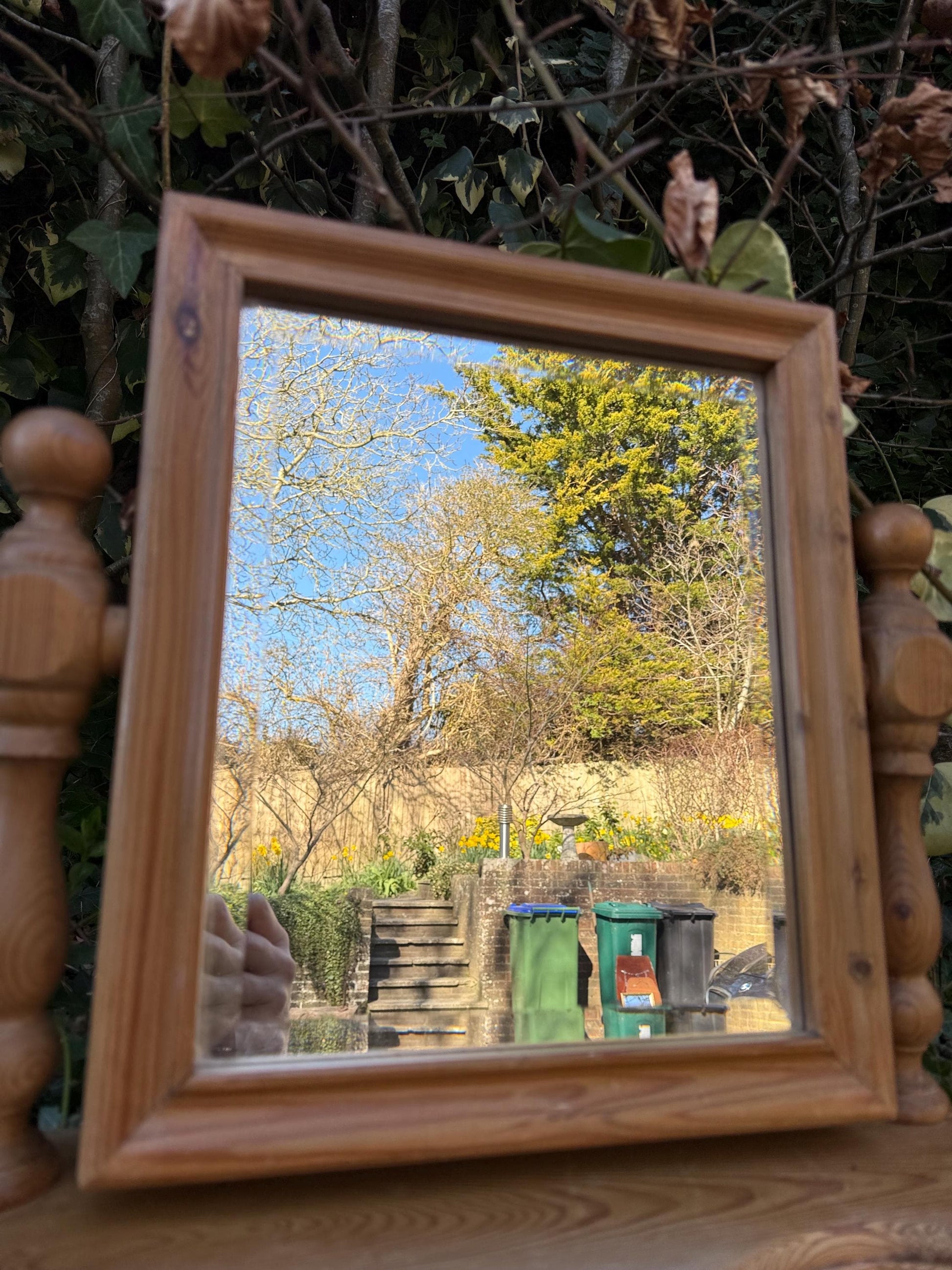Rare vintage pine swing mirror - great quality, 1980s mirror, smaller mirror, bedroom swing mirror, pine vintage swing mirror