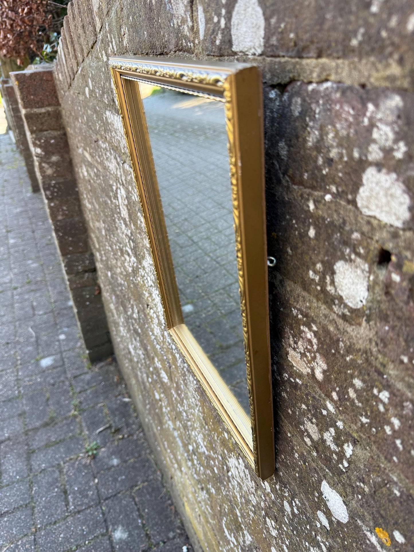 Small Vintage 70s Gilt Framed Mirror - vgc