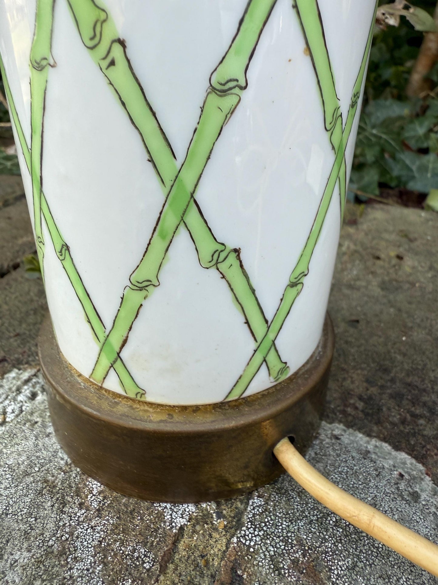 Rare hand painted early 20th century Oriental Table Lamp - PAT tested and working