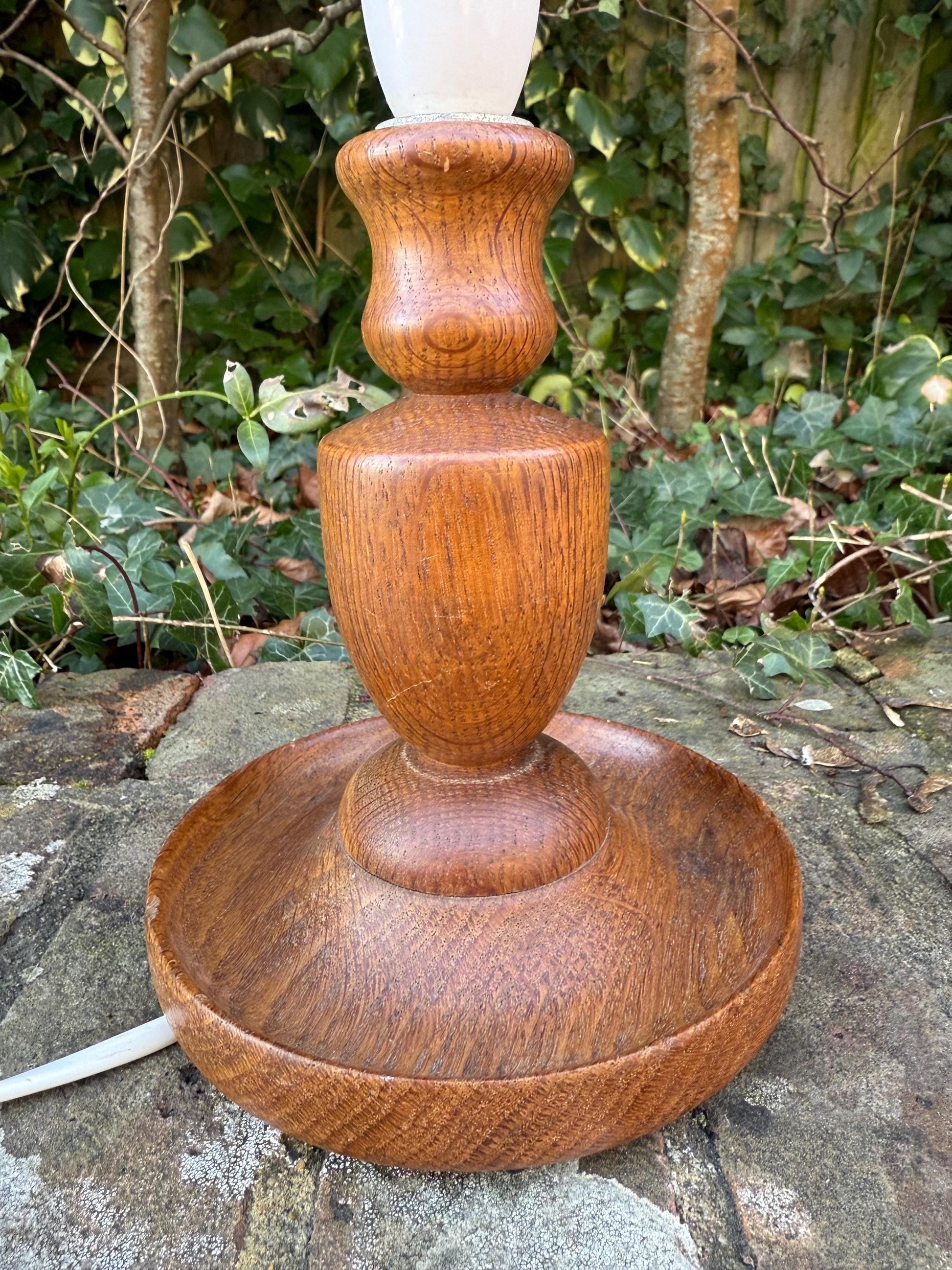 Retro vintage wooden OAK table lamp, oak lamp, working table lamp