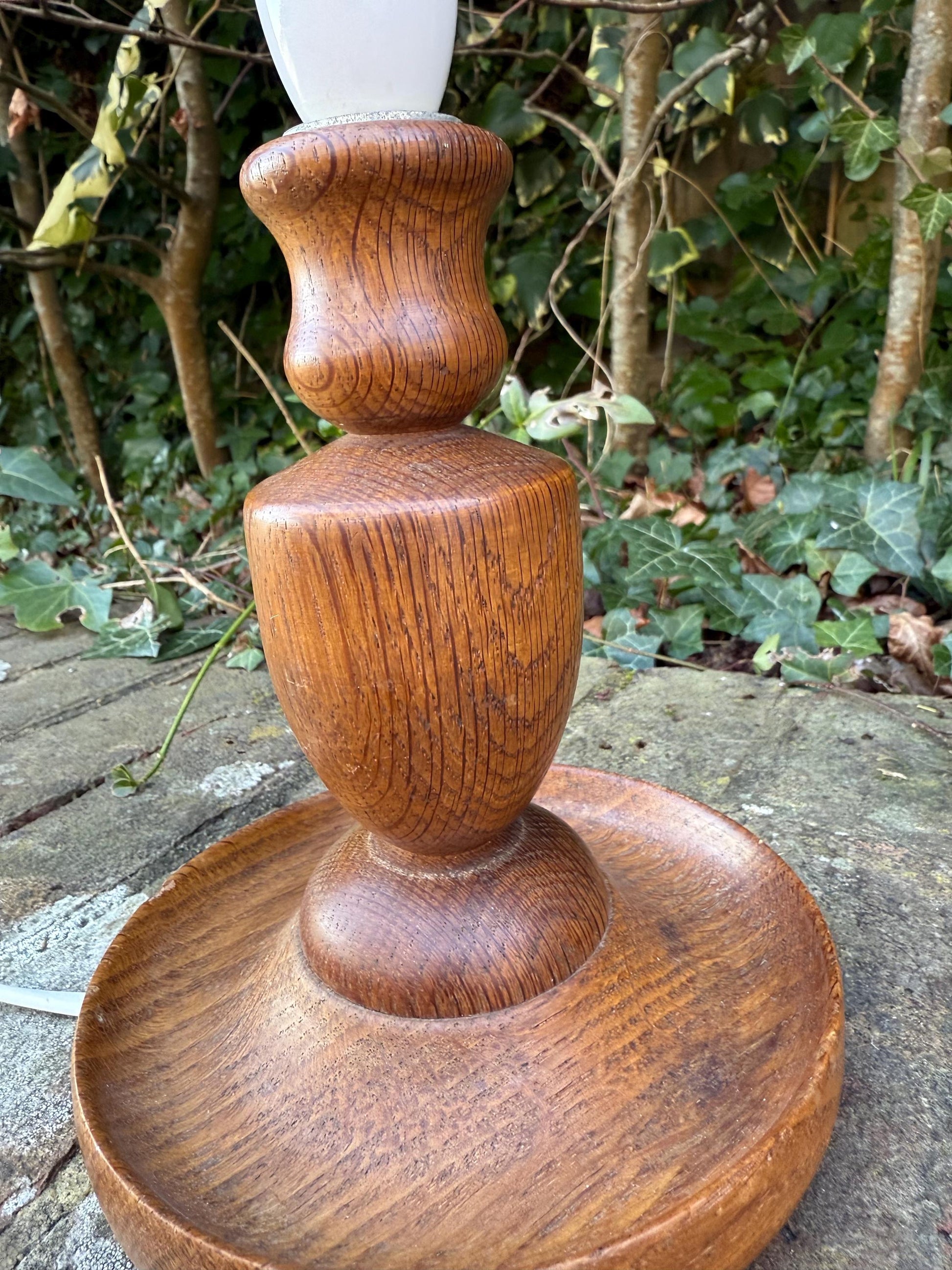 Retro vintage wooden OAK table lamp, oak lamp, working table lamp
