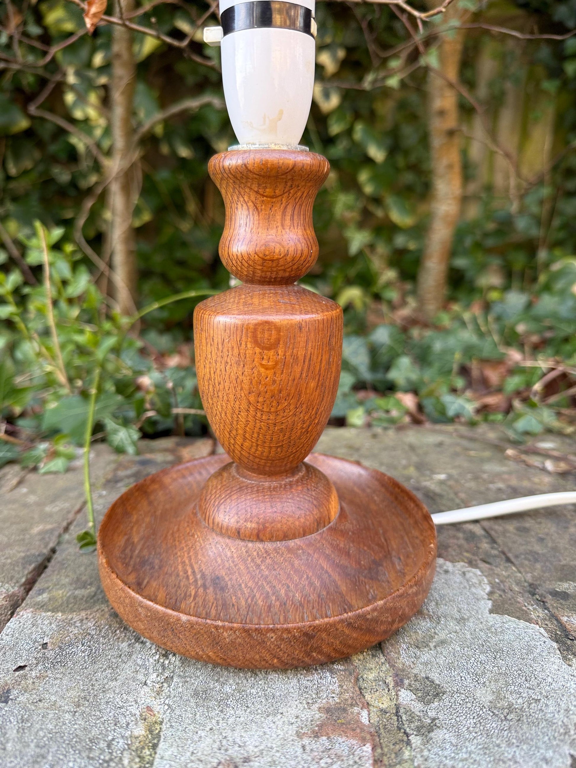 Retro vintage wooden OAK table lamp, oak lamp, working table lamp