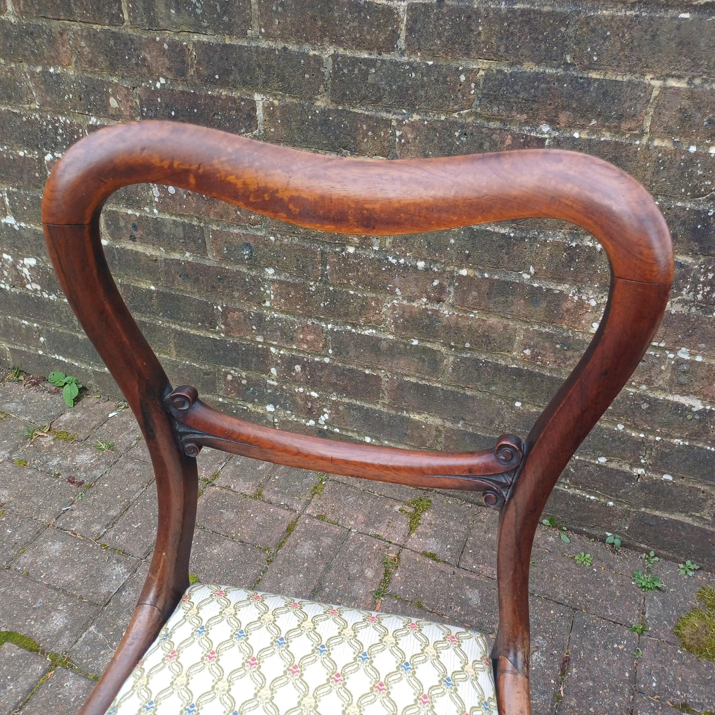 Pair of Early Antique Victorian Rosewood Balloon Back Chairs (c. 1850-1870) – New Fine Upholsterery & Elegantly Crafted FREE HAND Delivery