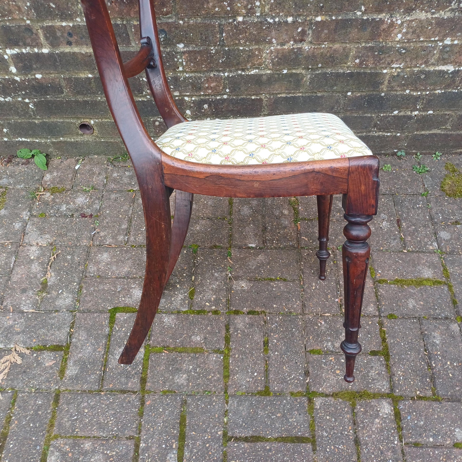 Pair of Early Antique Victorian Rosewood Balloon Back Chairs (c. 1850-1870) – New Fine Upholsterery & Elegantly Crafted FREE HAND Delivery