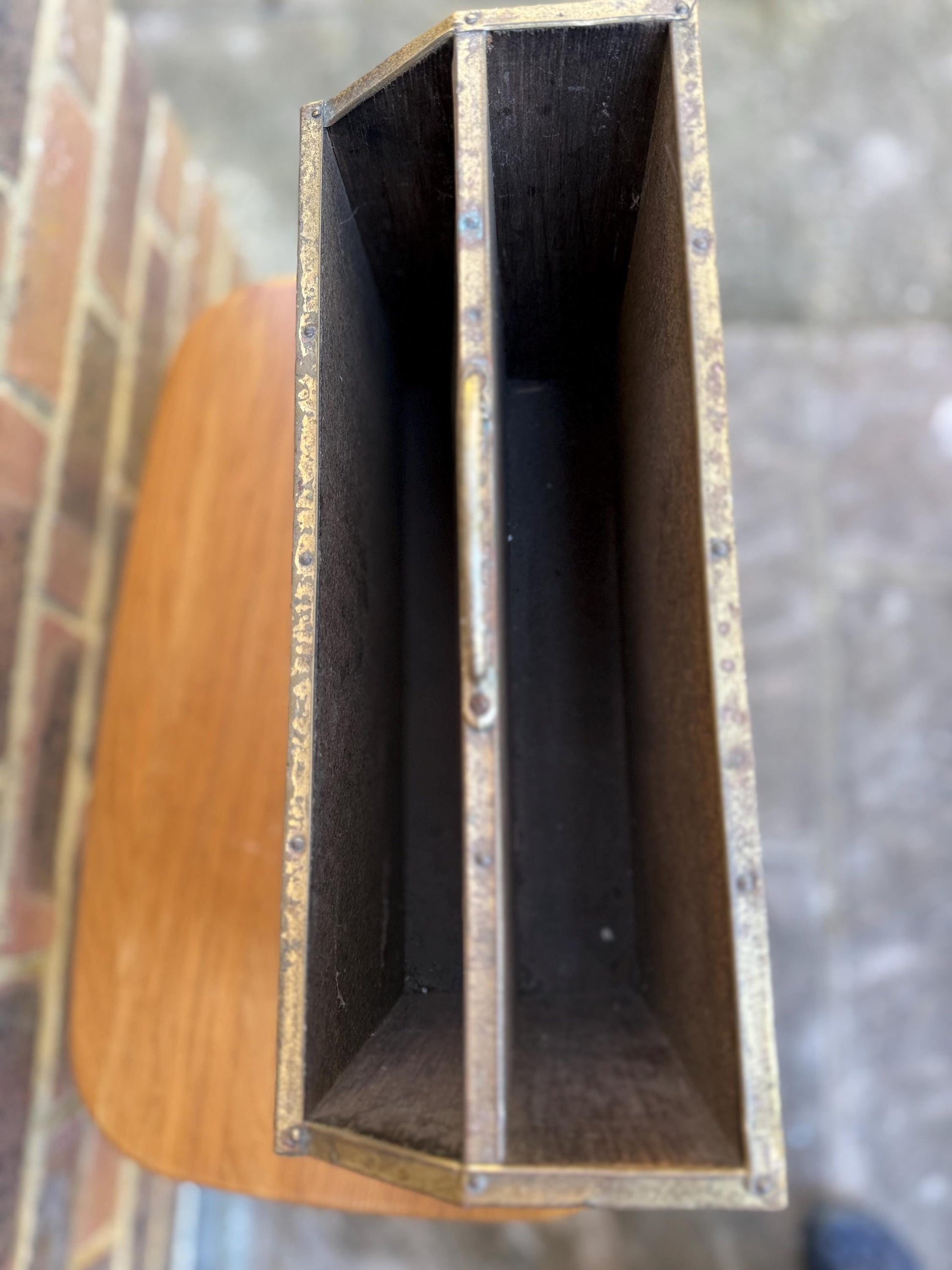 Vintage Mid-Century Brass Medieval Style Magazine Rack – Medieval Tavern Style Decor for Classic Charm