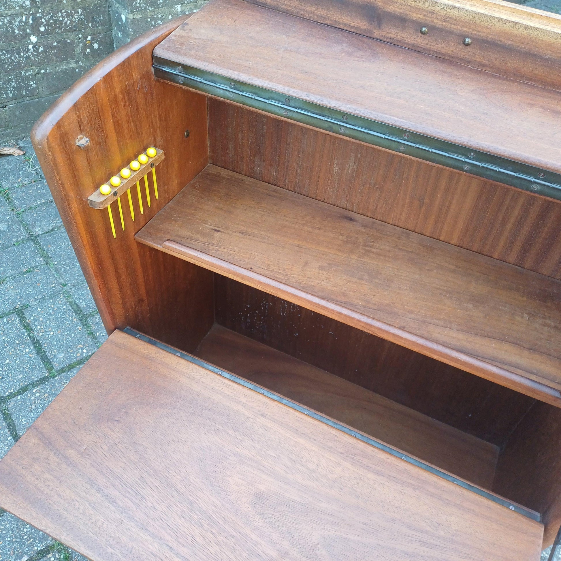 Genius Vintage Retro 1950s-60s Solid Wood Cocktail Drinks Trolley – Restored Mid-Century Bar Cabinet, Atomic Design, FREE HAND Delivery