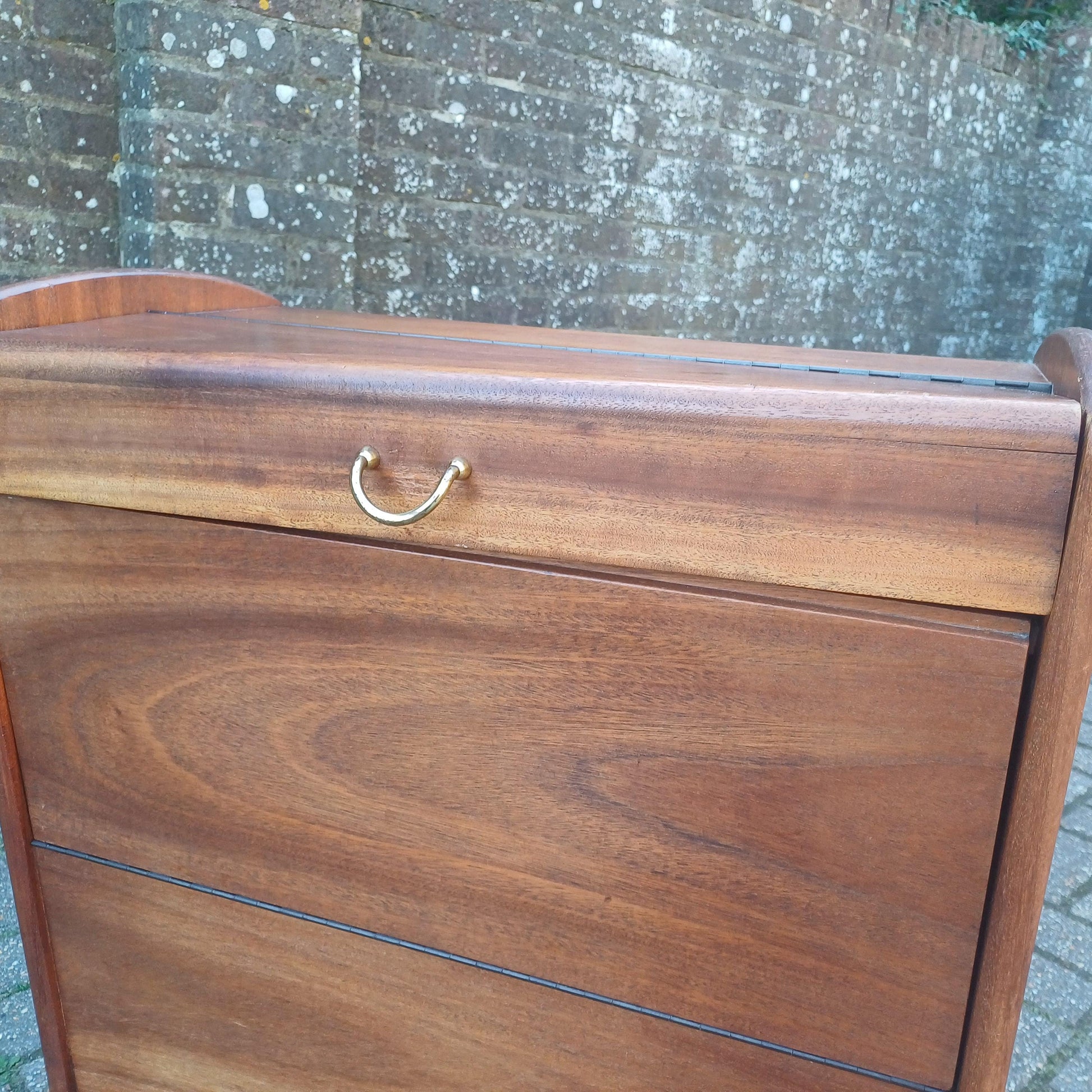 Genius Vintage Retro 1950s-60s Solid Wood Cocktail Drinks Trolley – Restored Mid-Century Bar Cabinet, Atomic Design, FREE HAND Delivery