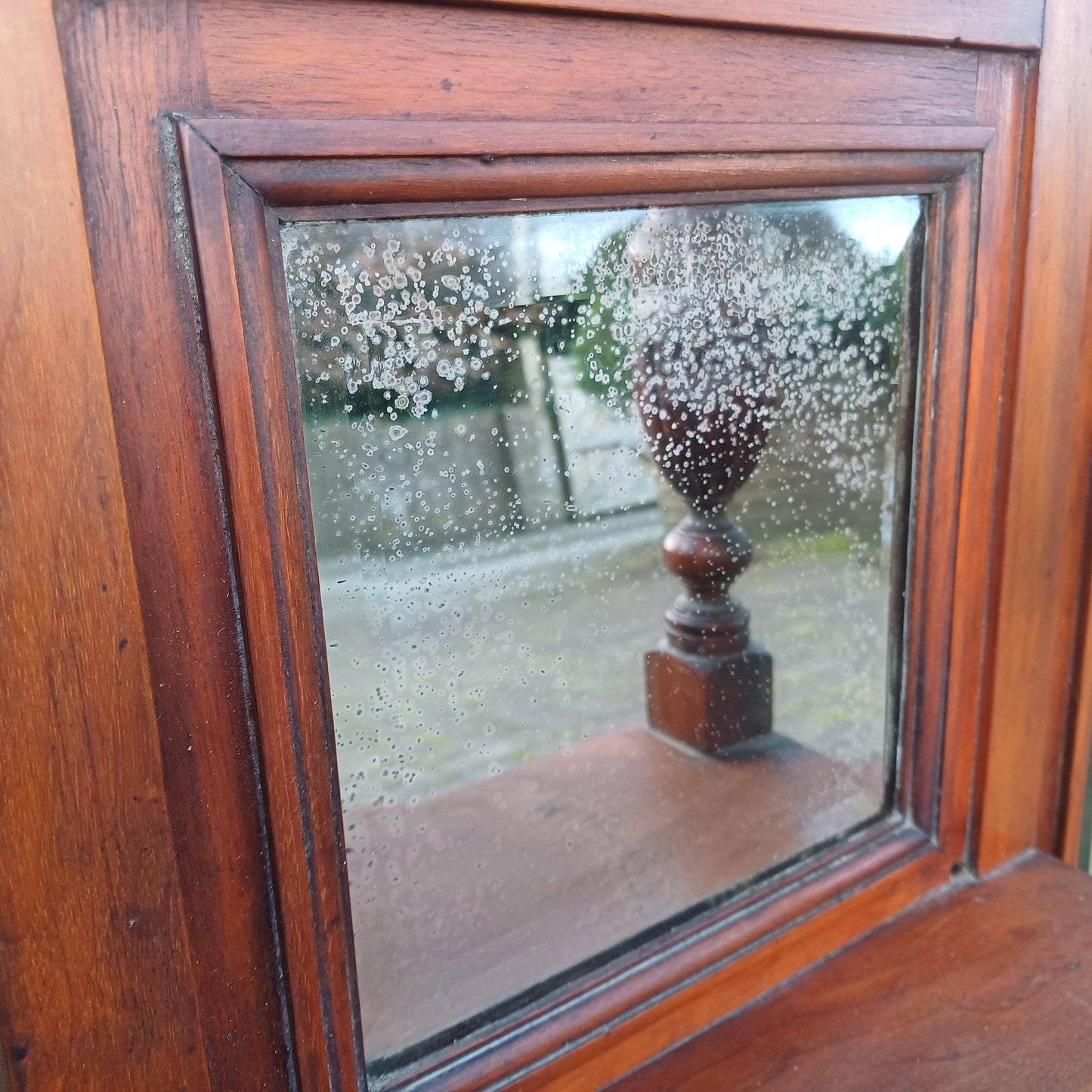 Antique Ornate Over Mantel Wall Mirror – Late Victorian or Edwardian, Solid Mahogany or Walnut Bevelled Ornate Carvings FREE HAND Delivery