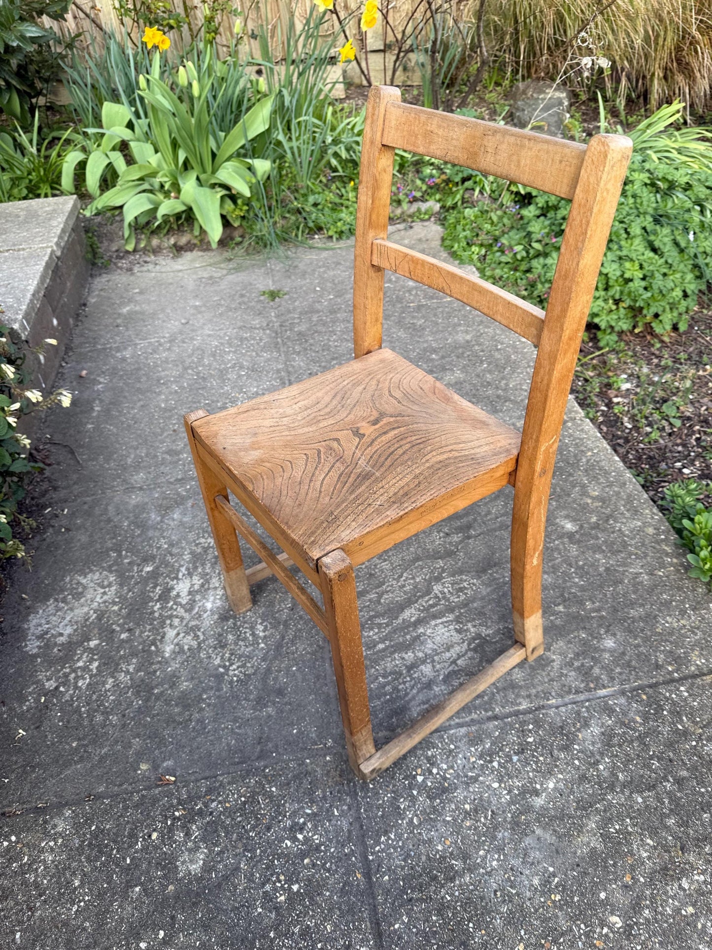 Vintage child's chair - rustic wooden child's chair, mid-century chair - playroom furniture, bedroom chair