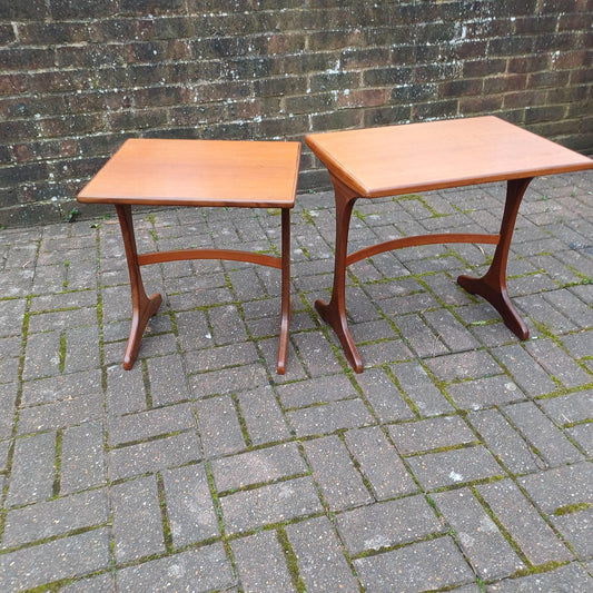 Pair of Vintage Retro Mid-Century Modern Teak Side Tables – Scandinavian Style Maybe G Plan