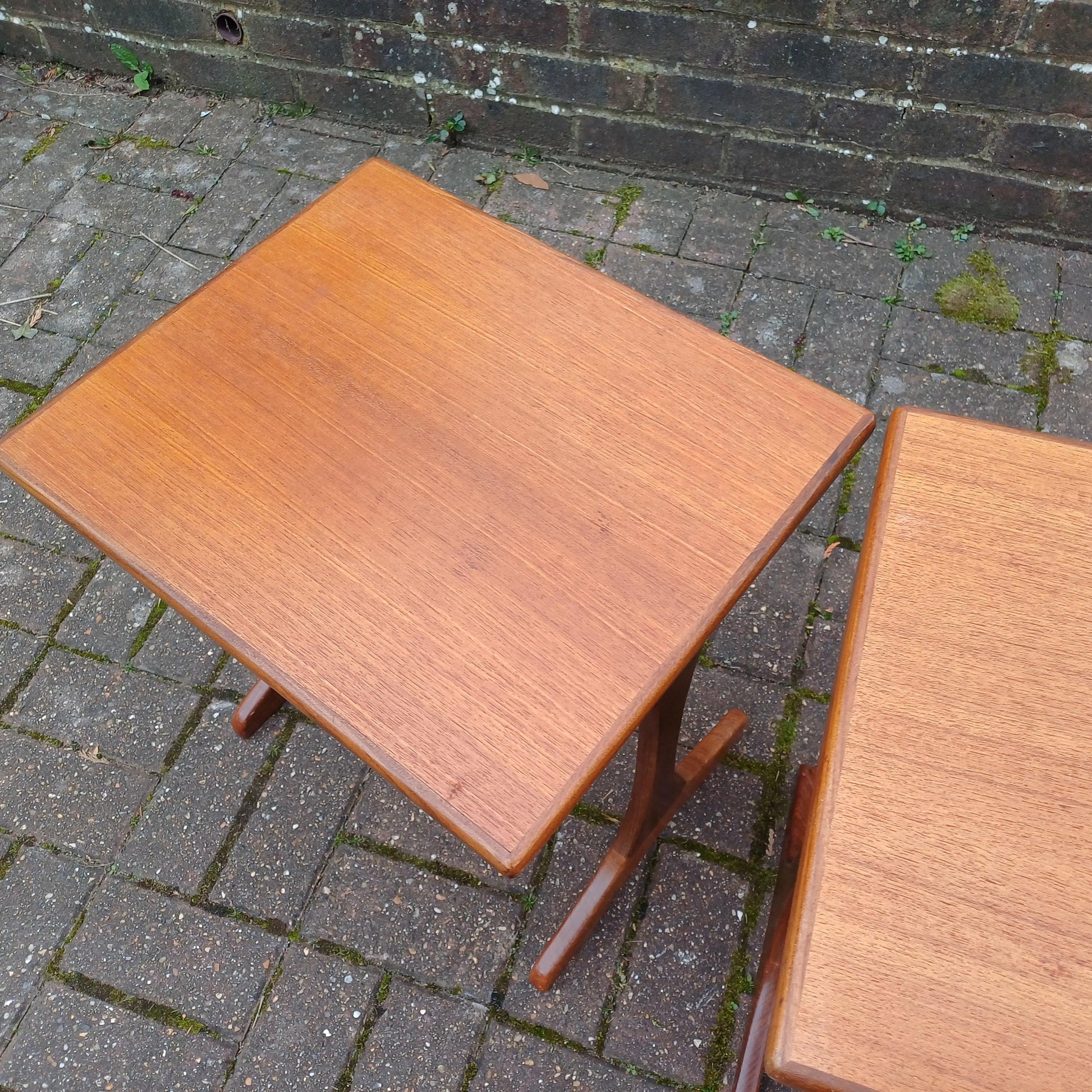 Pair of Vintage Retro Mid-Century Modern Teak Side Tables – Scandinavian Style Maybe G Plan