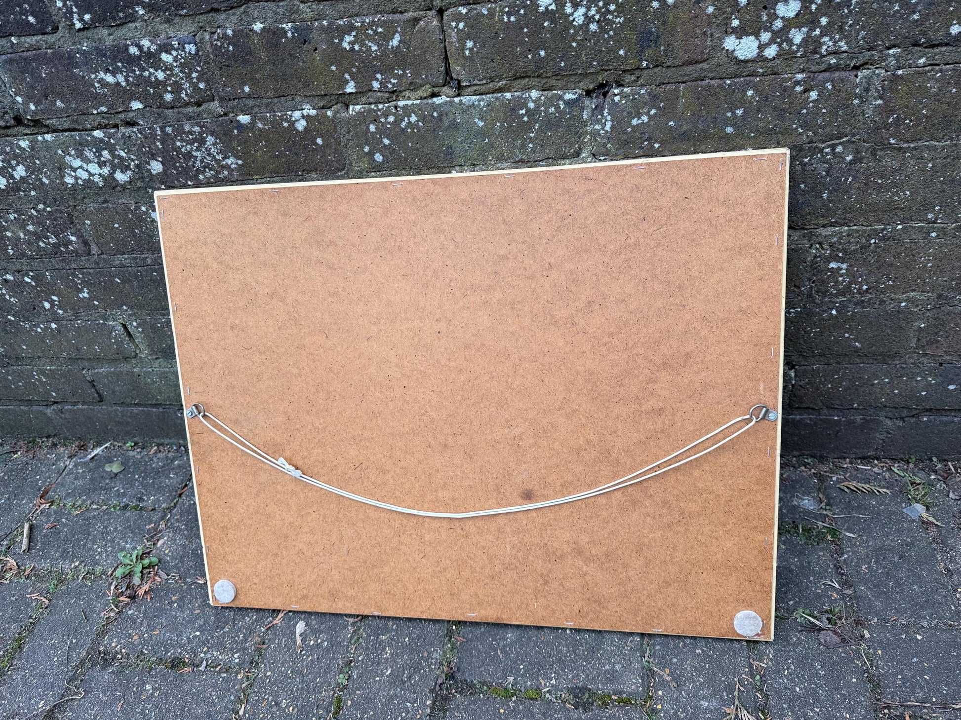 Good Sized Vintage 70s Retro Gilt Gold Wall Mirror – currently horizontal/landscape (60cm x 46cm)