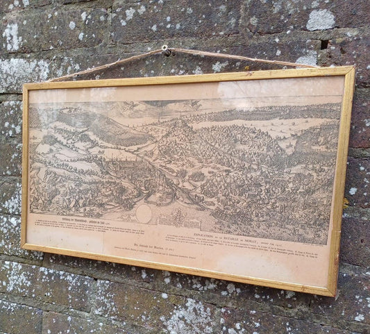 1900s print by SADAG in Geneva pf the Burgundian Battle of Morat. German and French. Battle 1476. Martin Martini engraving from 1610