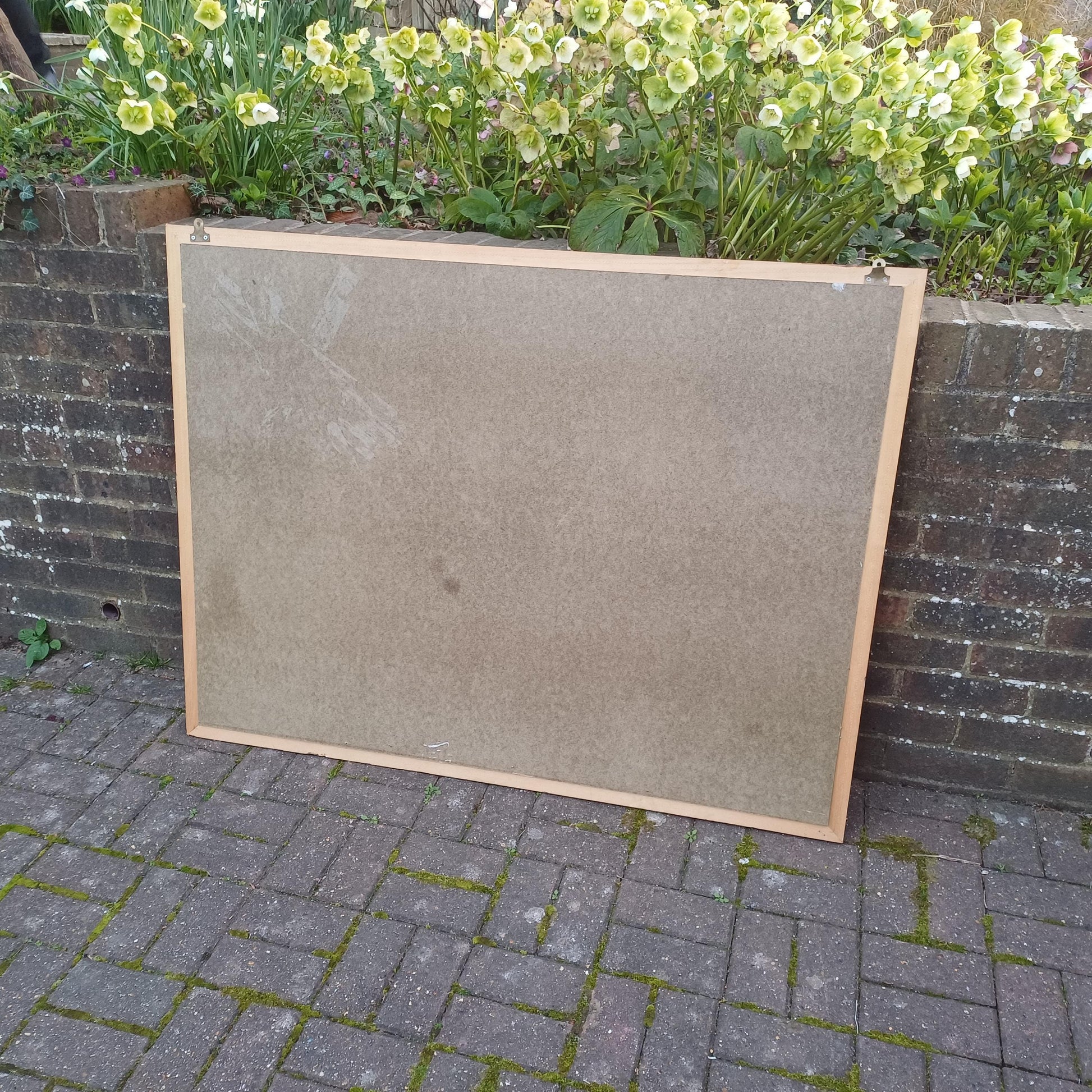 Massive Ornate Vintage Wall Mirror with Dark Wood & Gold Detailing Bevelled Glass FREE HAND Delivery