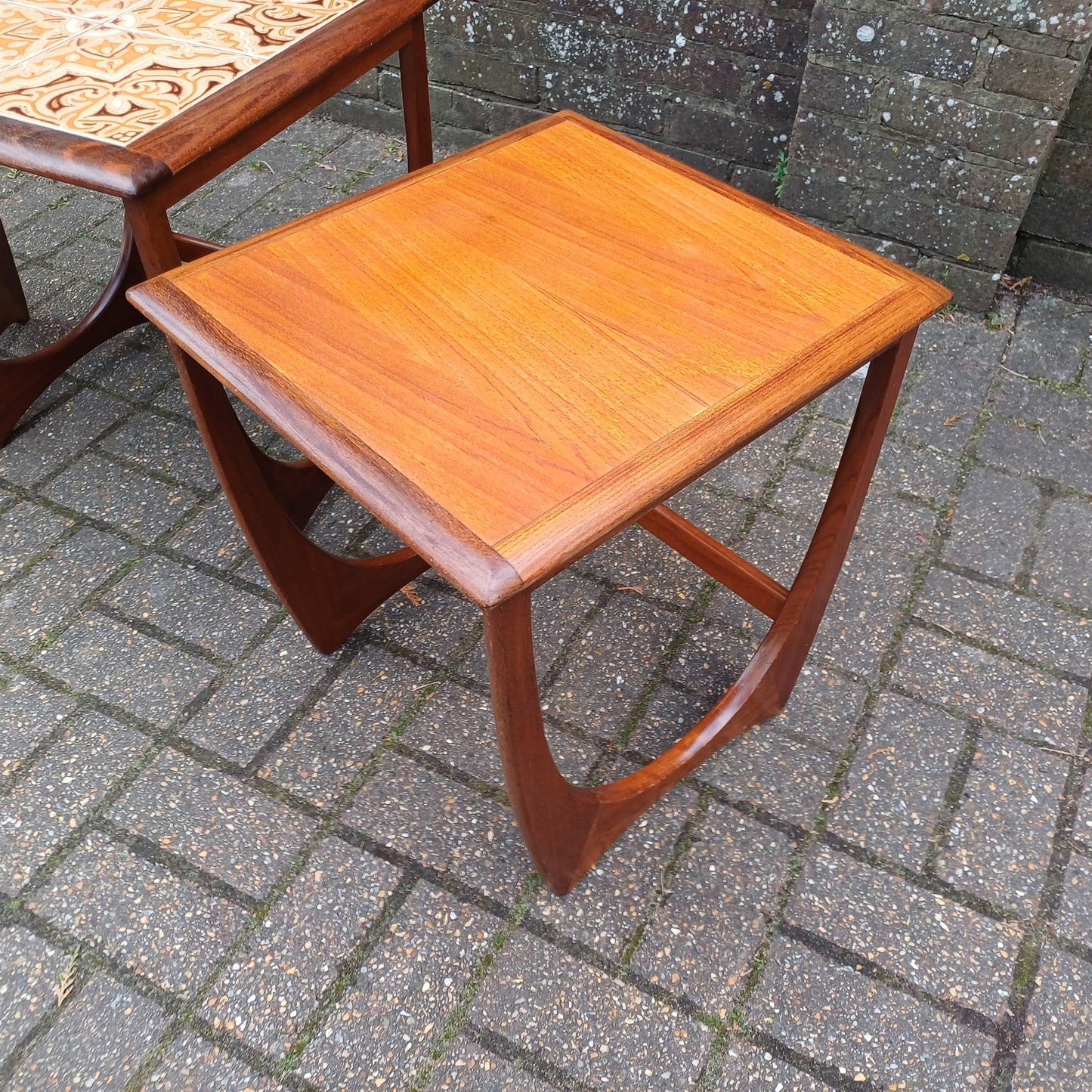 Genuine G Plan Vintage Retro Mid-Century Teak Nest of Tables – Side Tables, Coffee Table, Bedside, Plant Stands Tile Top Modular