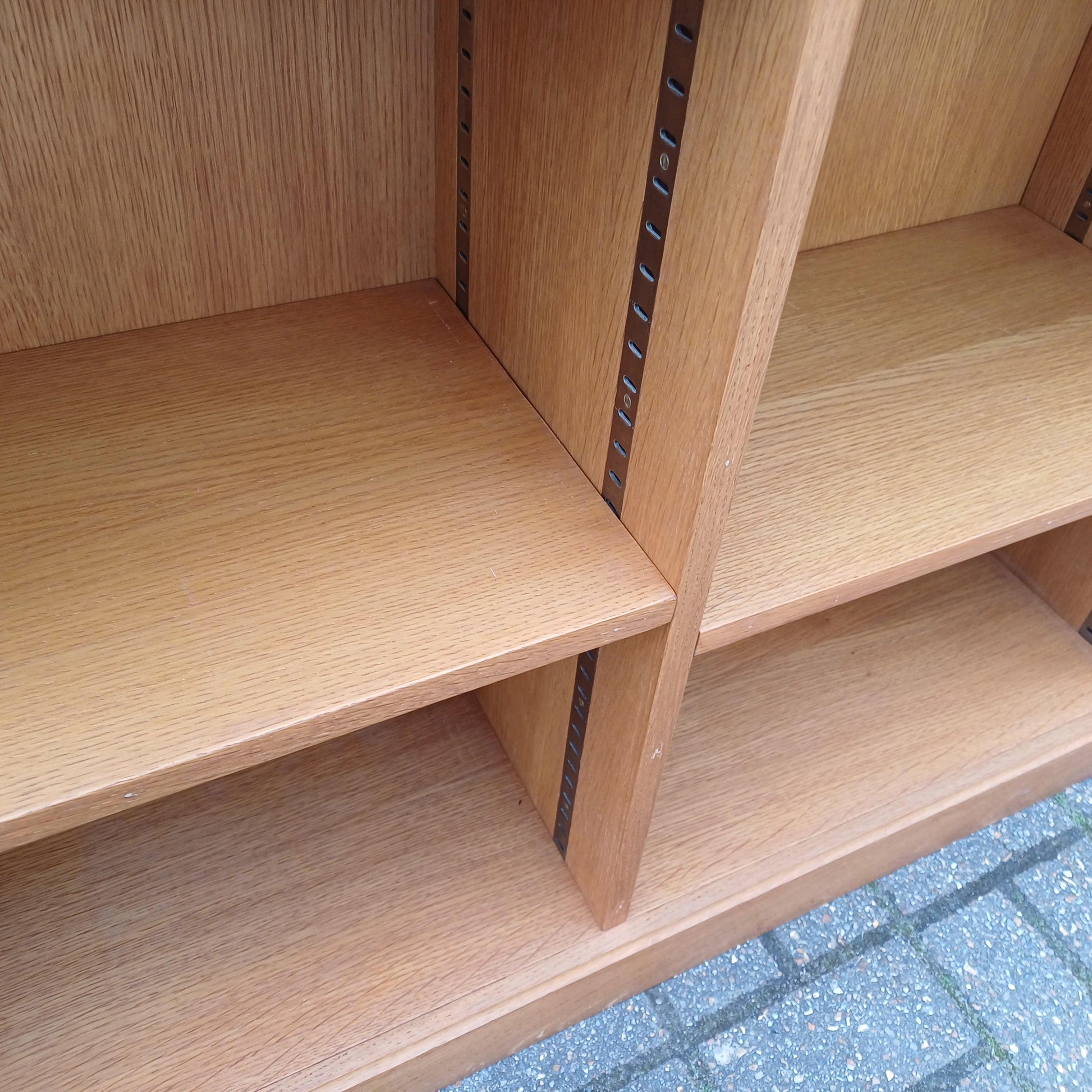 Antique Style Oak Veneer Bookcase | 1920s Stripped Oak Look | Adjustable Shelves | Vintage-Style Bookshelf FREE HAND Delivery