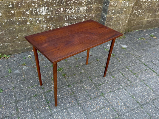 retro wooden table. vintage table. tapered legs. retro stand. plant stand. coffee table