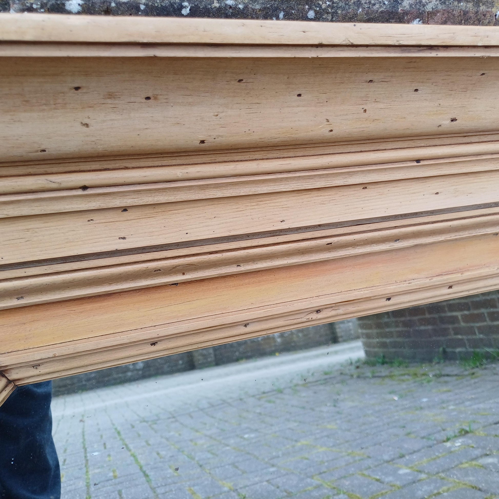 Vintage Antique Victorian Stripped Pine Over Mantel or Wall Amazing Cornice Statement Piece Natural Wax Finish FREE HAND Delivery