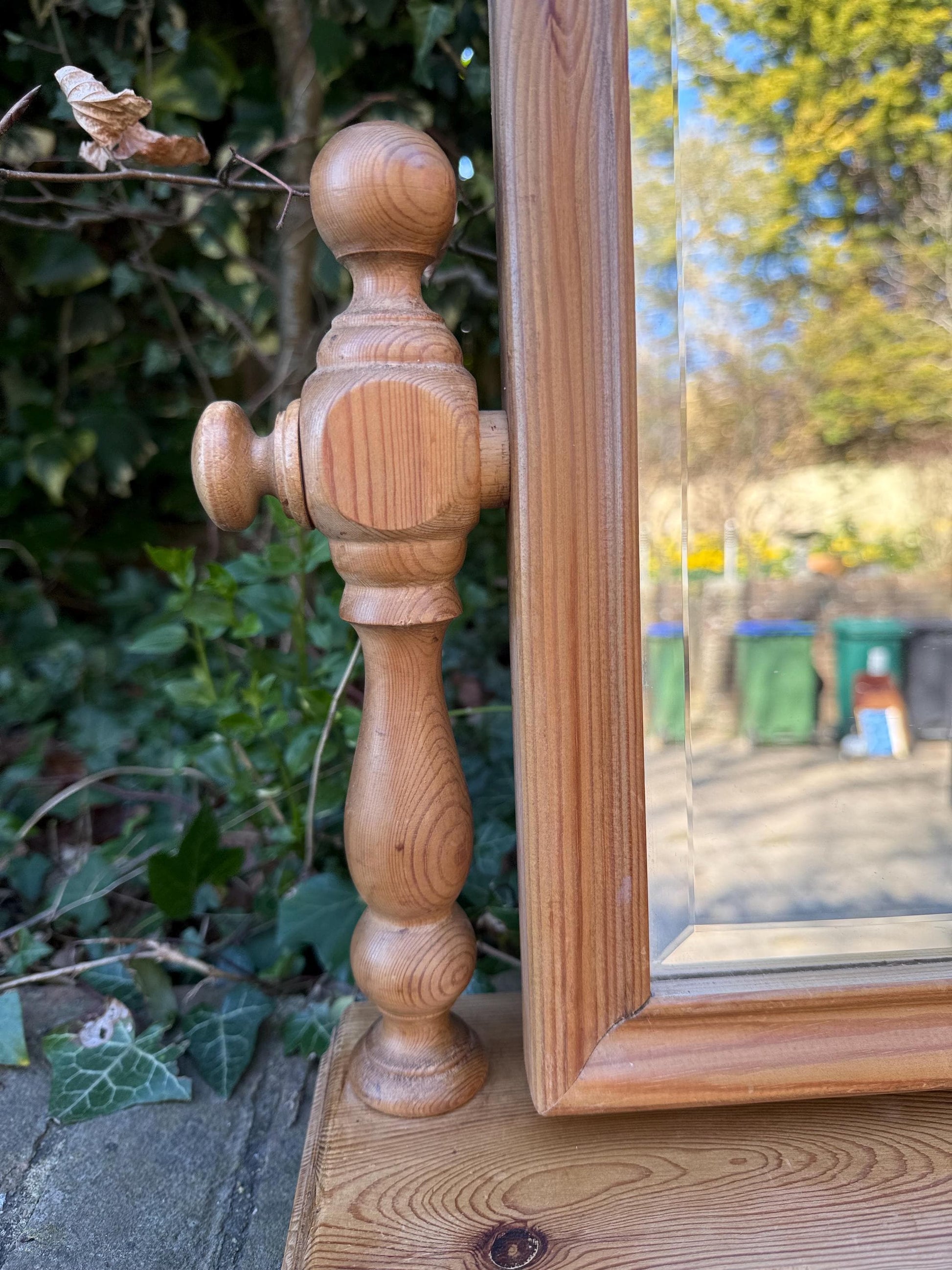Rare vintage pine swing mirror - great quality, 1980s mirror, smaller mirror, bedroom swing mirror, pine vintage swing mirror