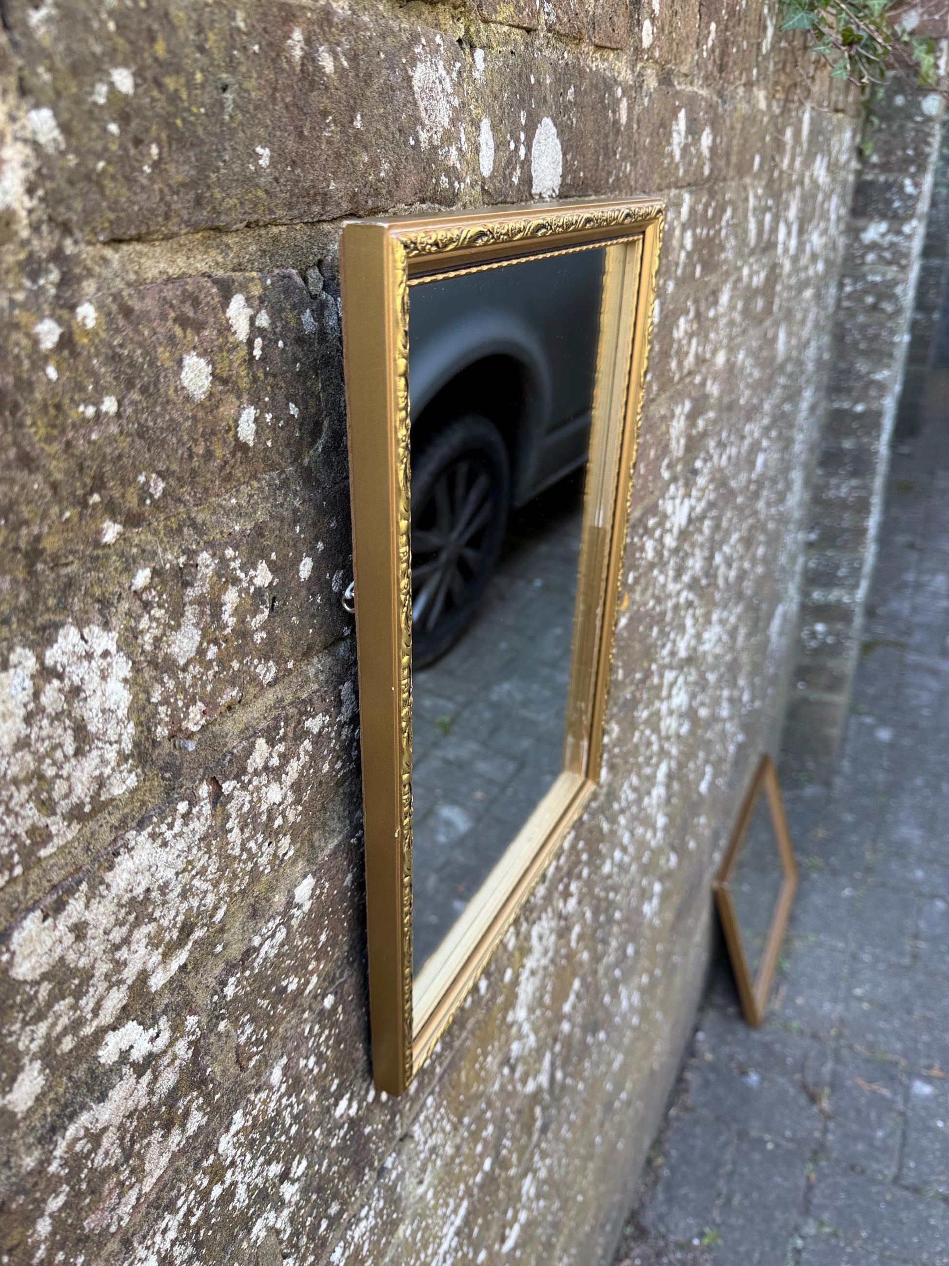 Small Vintage 70s Gilt Framed Mirror - vgc