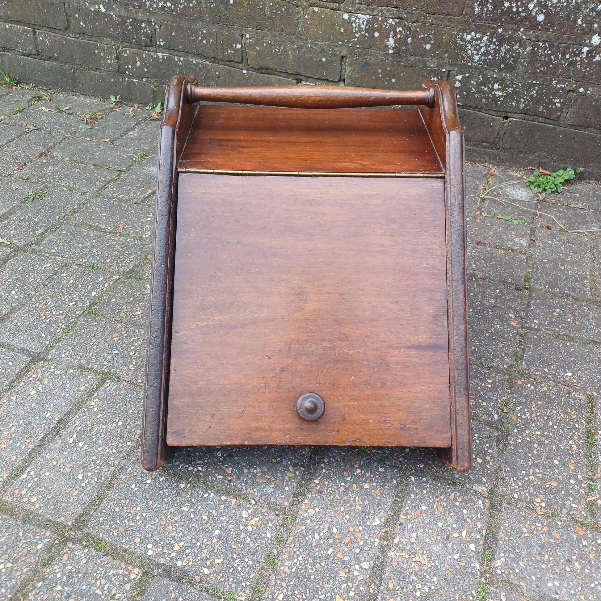 Vintage Edwardian Solid Mahogany Coal Scuttle Box Original Liner, Storage Vintage Antique Fireplace