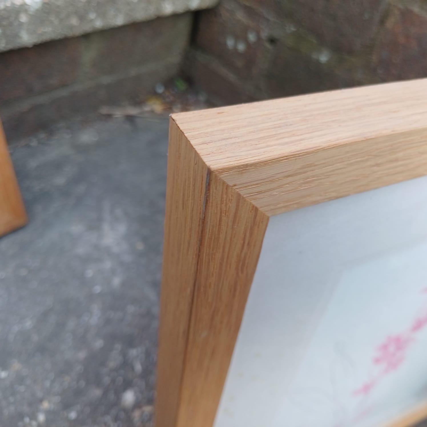 Four Vintage Frames in a light coloured wood with water colour paintings by Felicity Youlten