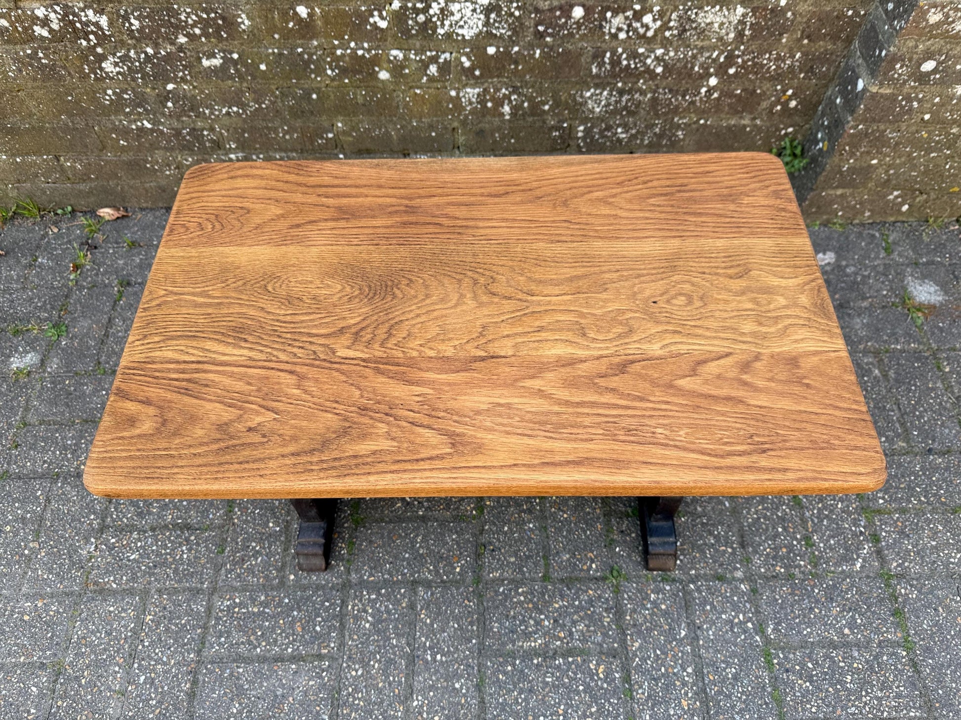 Solid oak vintage coffee table, WEBBER furniture, Croydon, mid-century. side table, vintage table - excellent condition