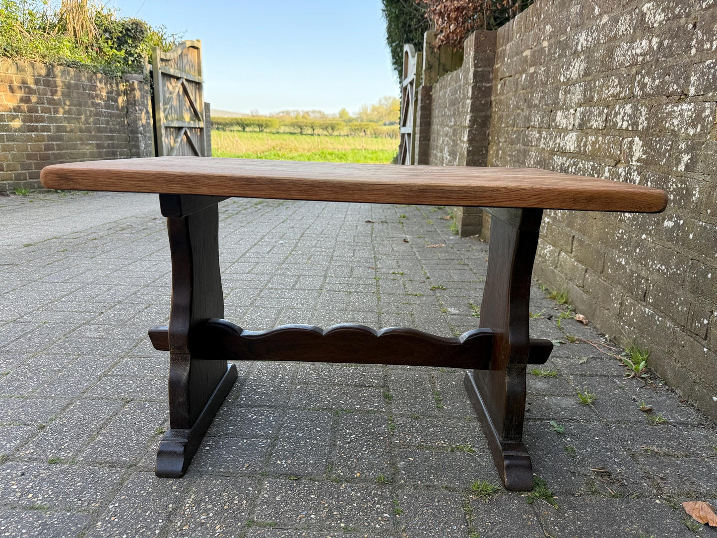 Solid oak vintage coffee table, WEBBER furniture, Croydon, mid-century. side table, vintage table - excellent condition