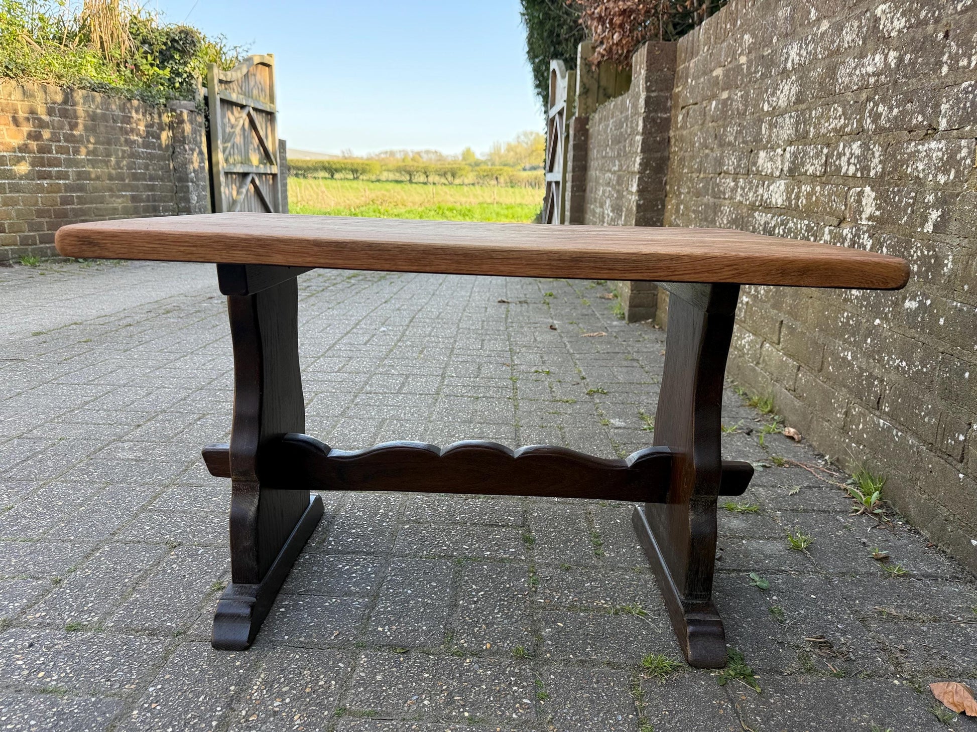 Solid oak vintage coffee table, WEBBER furniture, Croydon, mid-century. side table, vintage table - excellent condition