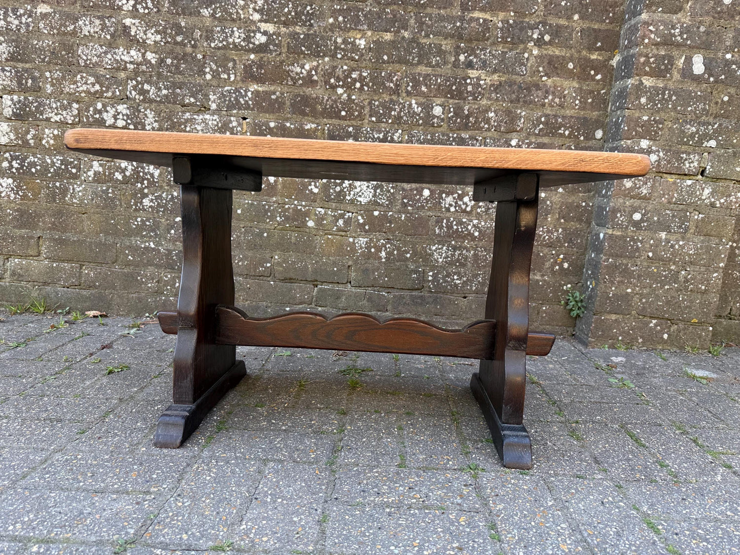 Solid oak vintage coffee table, WEBBER furniture, Croydon, mid-century. side table, vintage table - excellent condition