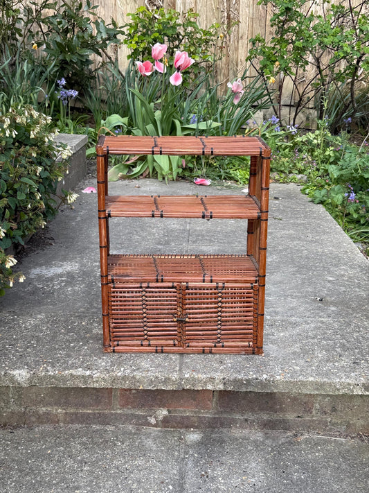 Vintage bamboo Asian shelves - bathroom shelf, bohemian shelves, vintage shelves retro shelves