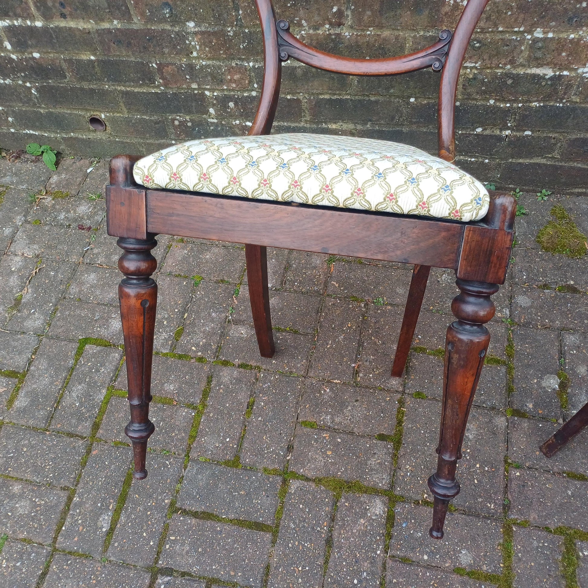 Pair of Early Antique Victorian Rosewood Balloon Back Chairs (c. 1850-1870) – New Fine Upholsterery & Elegantly Crafted FREE HAND Delivery