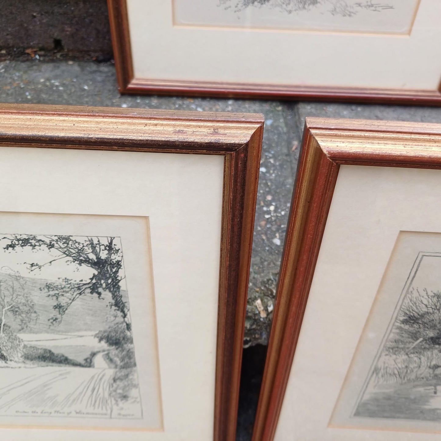 Sussex Cycling Prints - 3 pen and ink drawings of West & East Sussex Scenes, all professionally framed