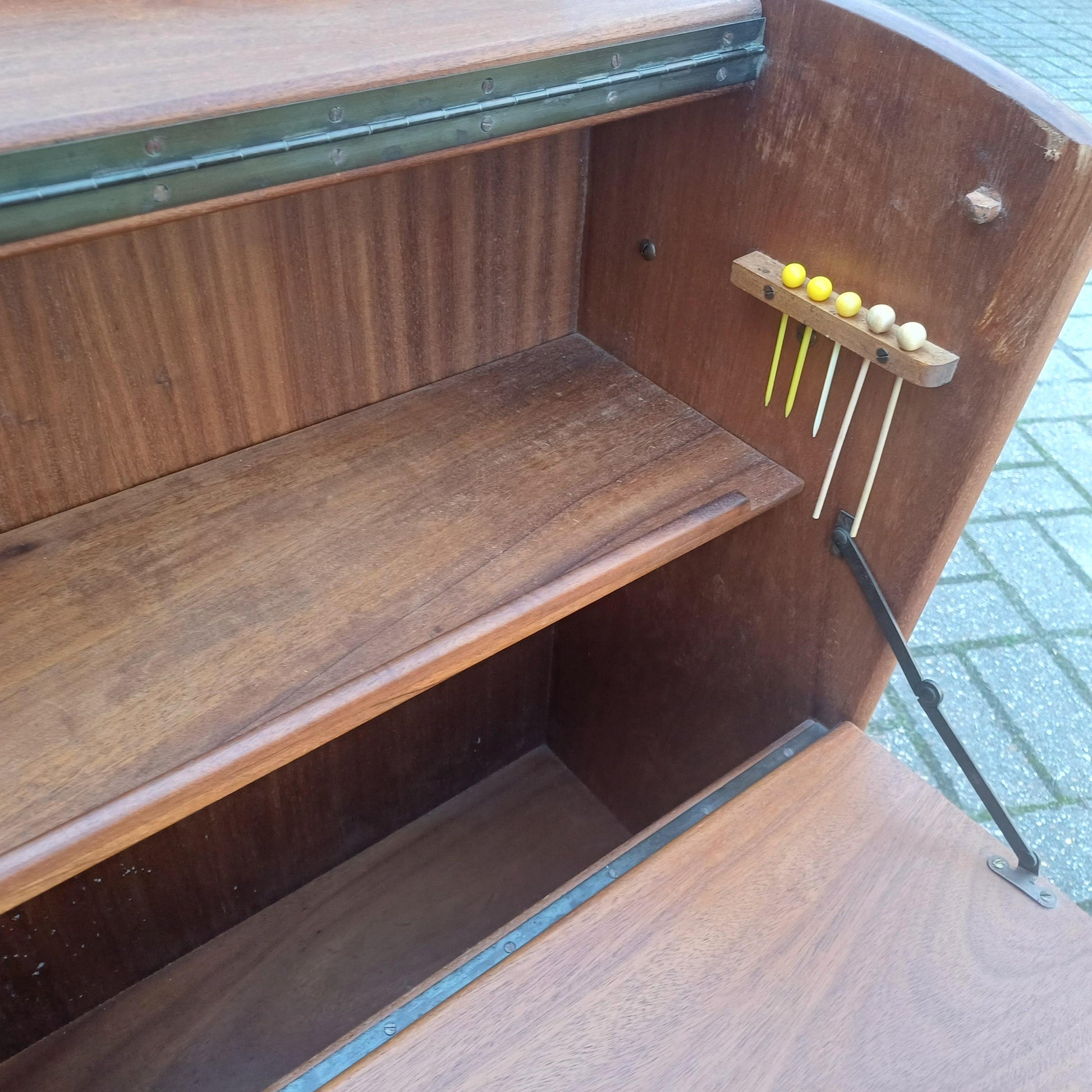 Genius Vintage Retro 1950s-60s Solid Wood Cocktail Drinks Trolley – Restored Mid-Century Bar Cabinet, Atomic Design, FREE HAND Delivery
