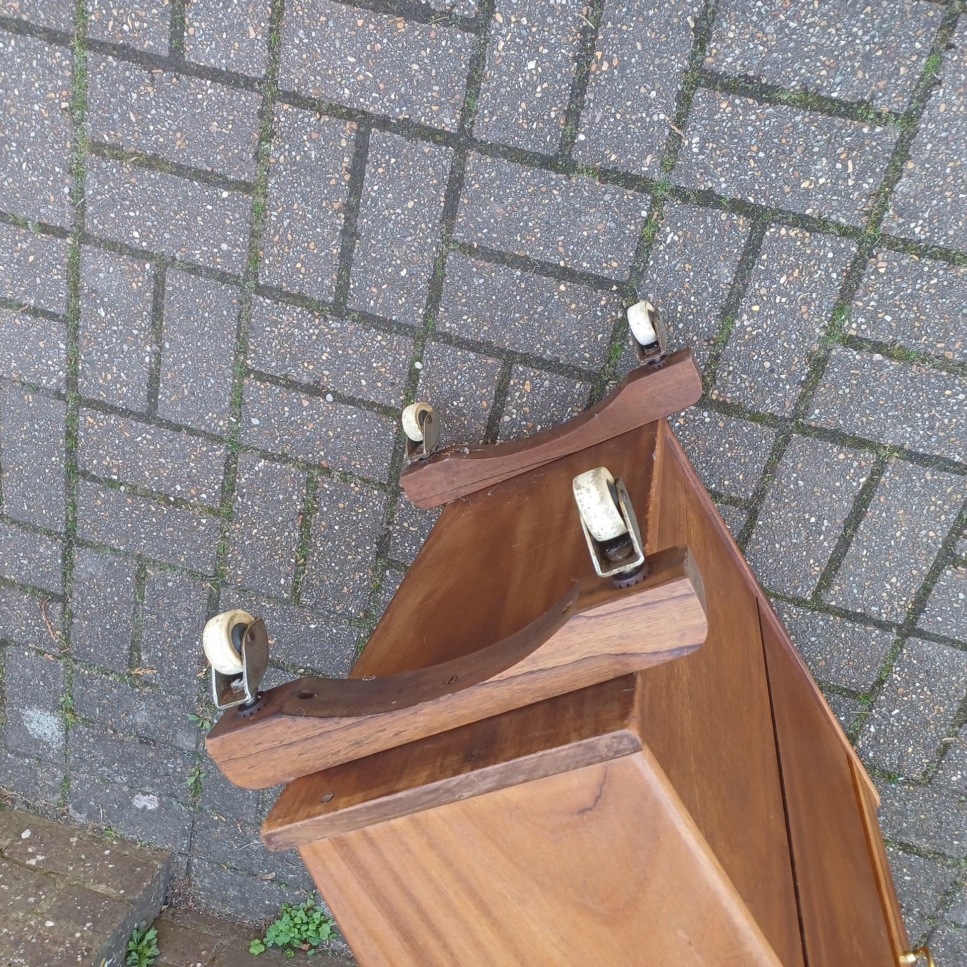Genius Vintage Retro 1950s-60s Solid Wood Cocktail Drinks Trolley – Restored Mid-Century Bar Cabinet, Atomic Design, FREE HAND Delivery