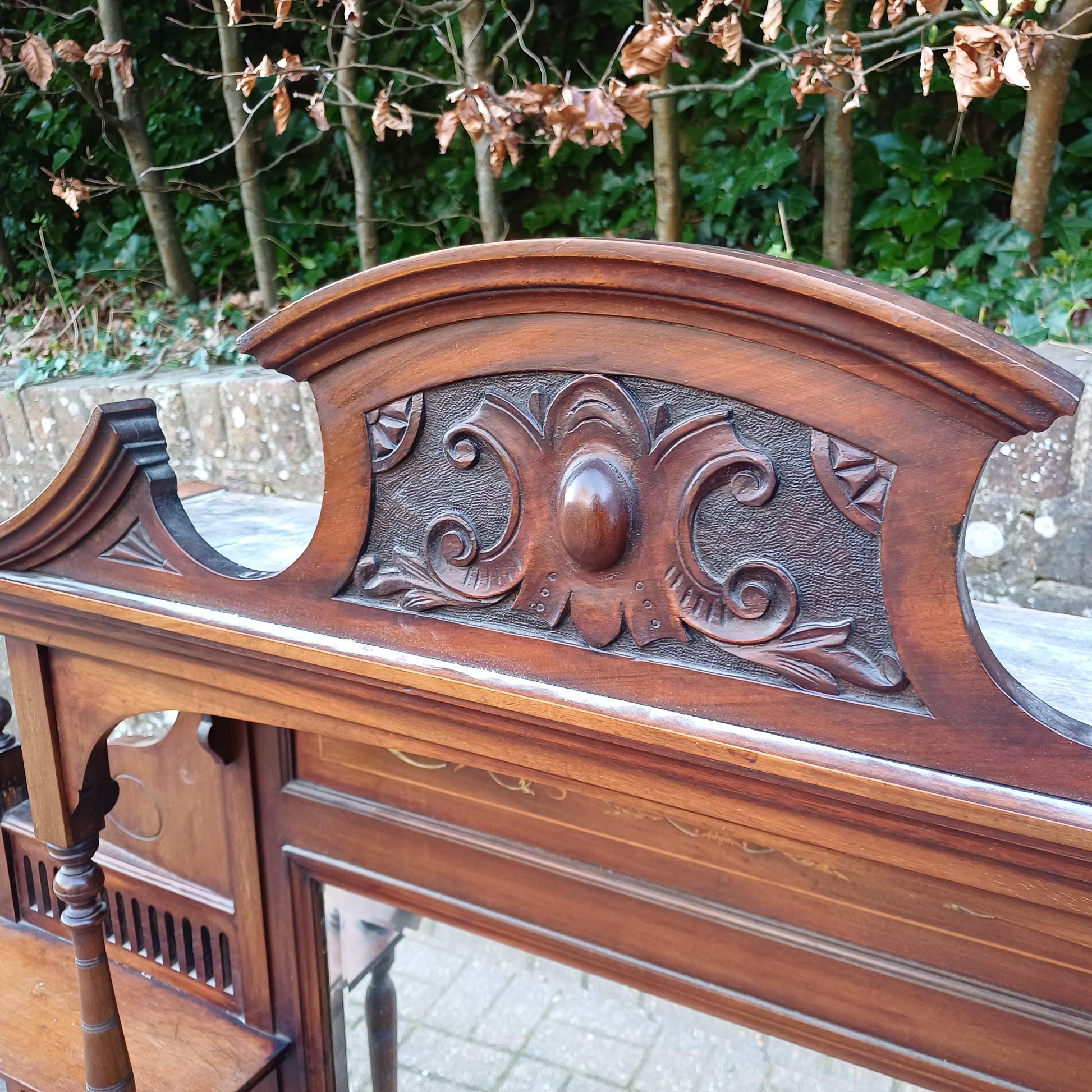 Huge Antique Victorian Overmantel Pier Mirror Mahogany/Walnut, Marquetry Inlay, Ornate Carvings, c.1880-1900 FREE HAND Delivery 152 x 137 cm