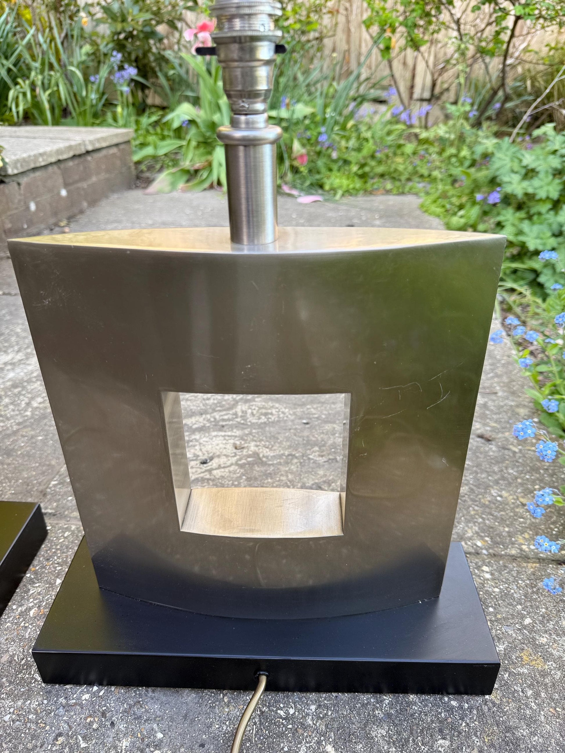 Top Quality Industrial Style Heavy Metal lamps – brushed steel on metal base – large working and PAT tested lamps