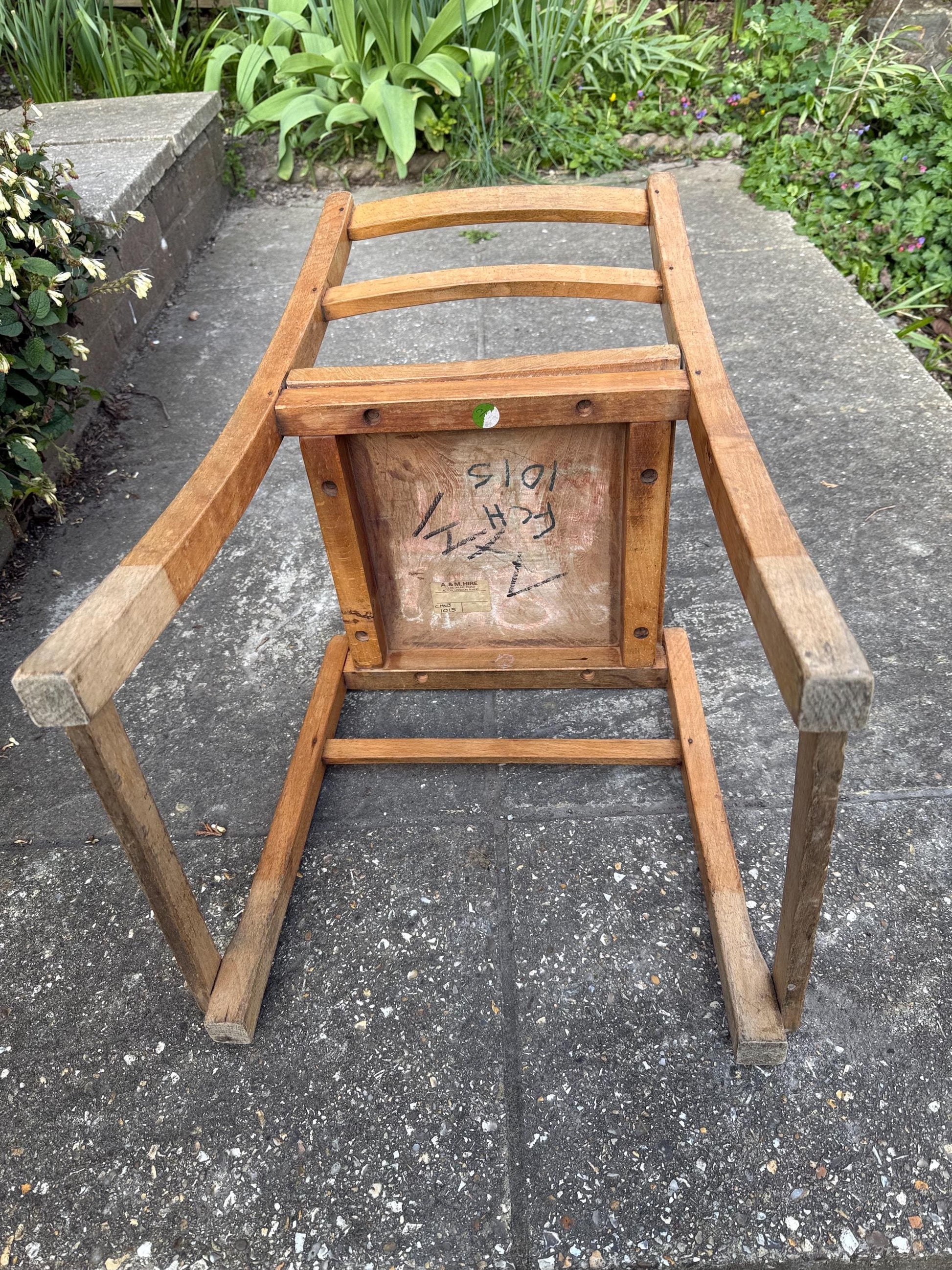 Vintage child's chair - rustic wooden child's chair, mid-century chair - playroom furniture, bedroom chair