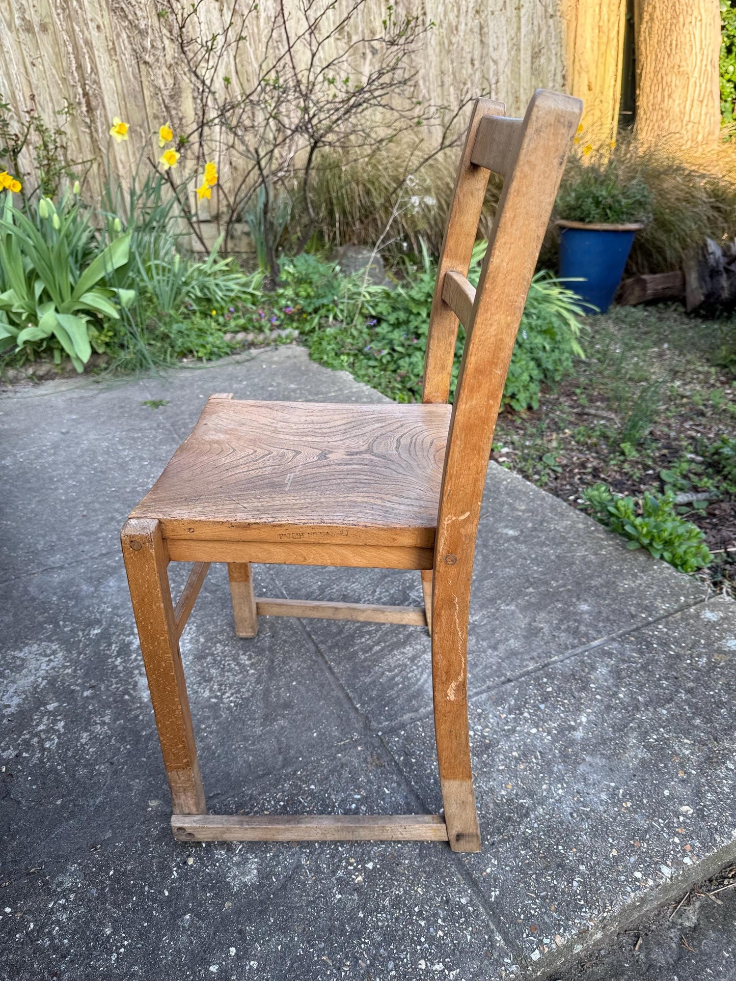 Vintage child's chair - rustic wooden child's chair, mid-century chair - playroom furniture, bedroom chair