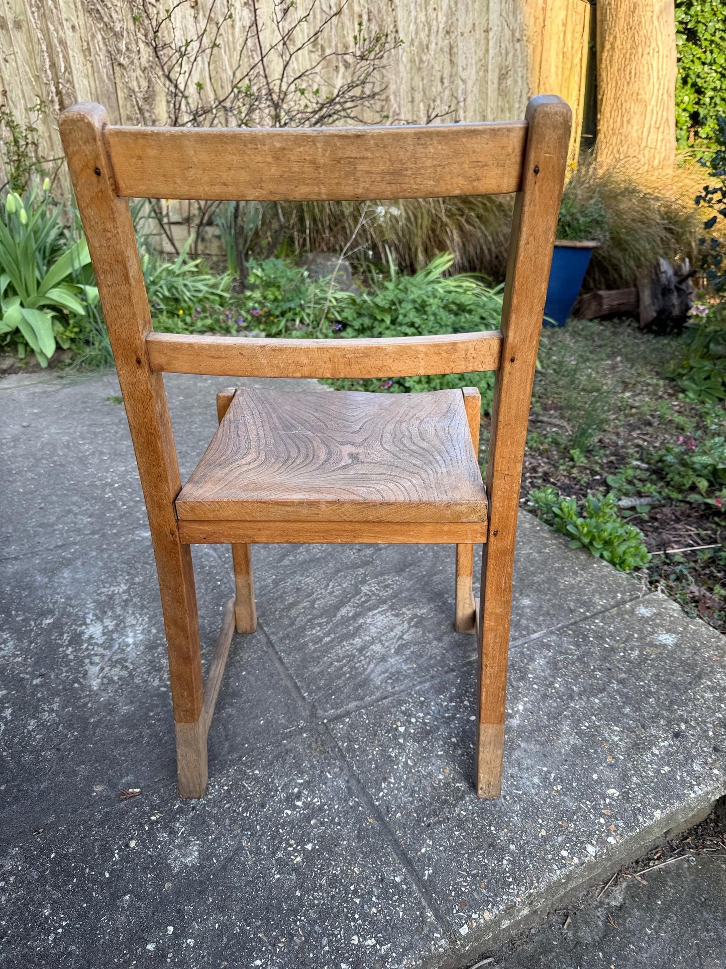 Vintage child's chair - rustic wooden child's chair, mid-century chair - playroom furniture, bedroom chair