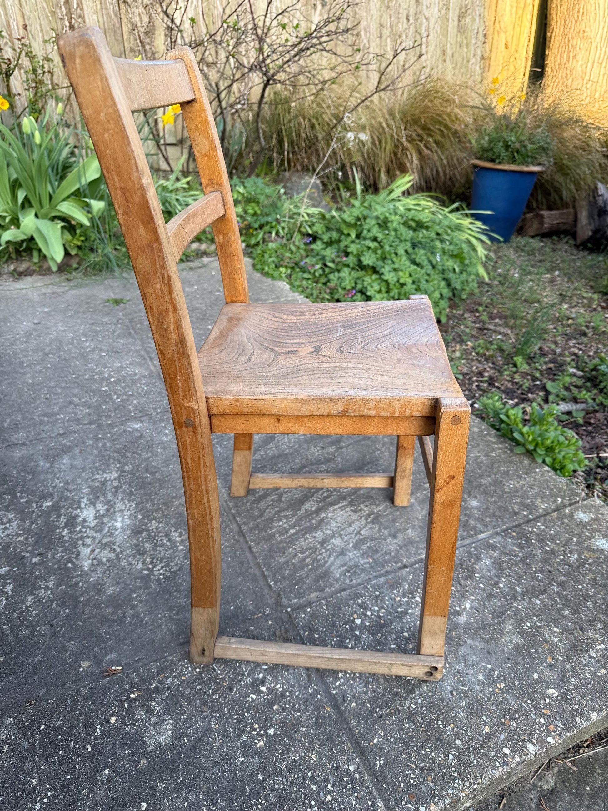 Vintage child's chair - rustic wooden child's chair, mid-century chair - playroom furniture, bedroom chair