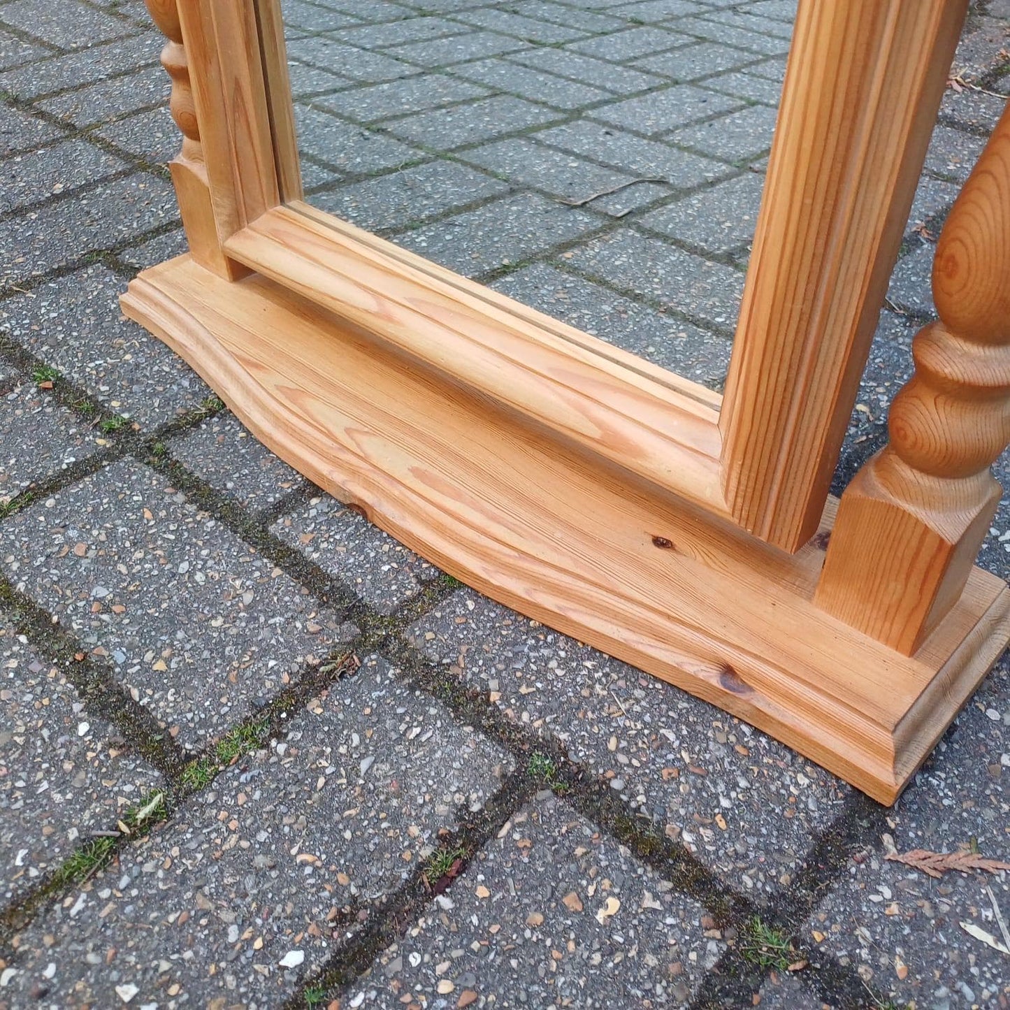 Large vintage pine swing mirror, dressing table mirror, large table mirror, vintage vanity mirror - 63cm tall, 53cm wide