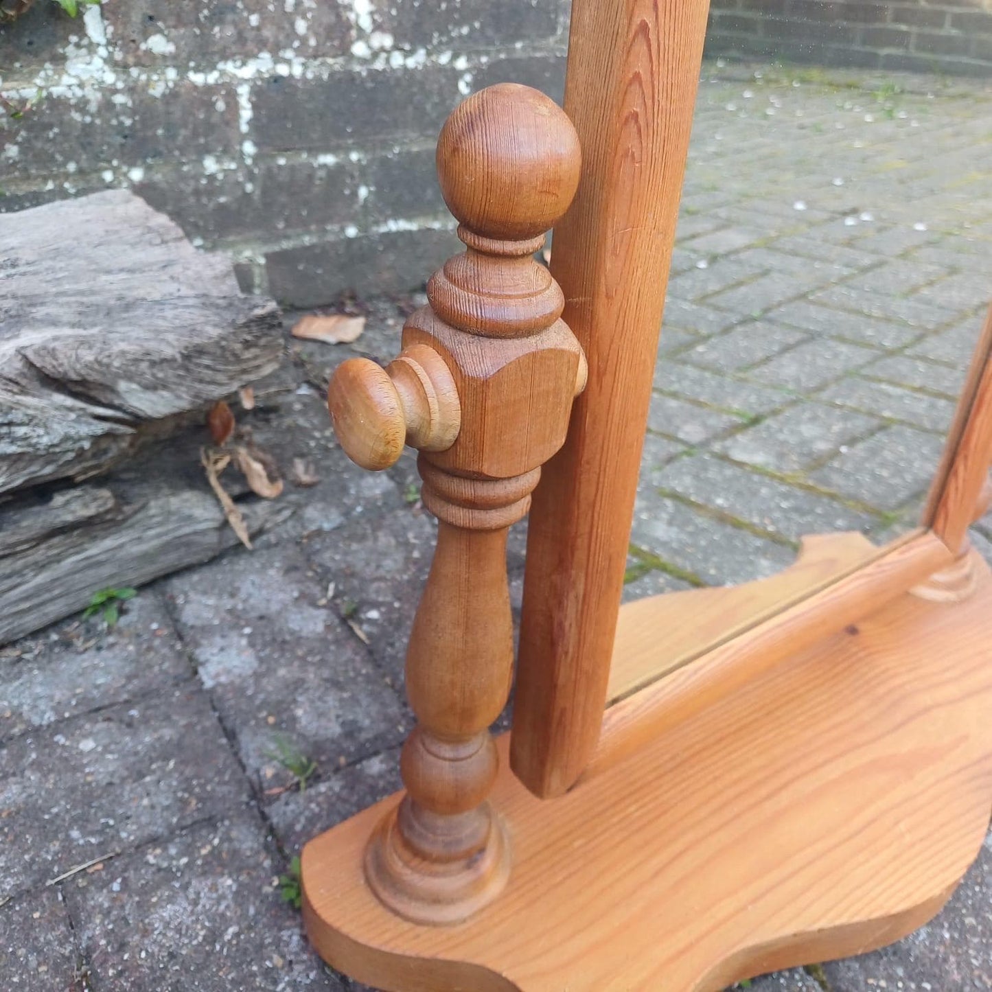 Vintage Pine Dressing Table Mirror, Vanity Swing Mirror, Vintage Swing Mirror, Pine Bedroom mirror