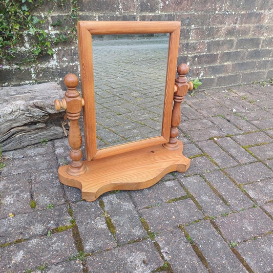 Vintage Pine Dressing Table Mirror, Vanity Swing Mirror, Vintage Swing Mirror, Pine Bedroom mirror