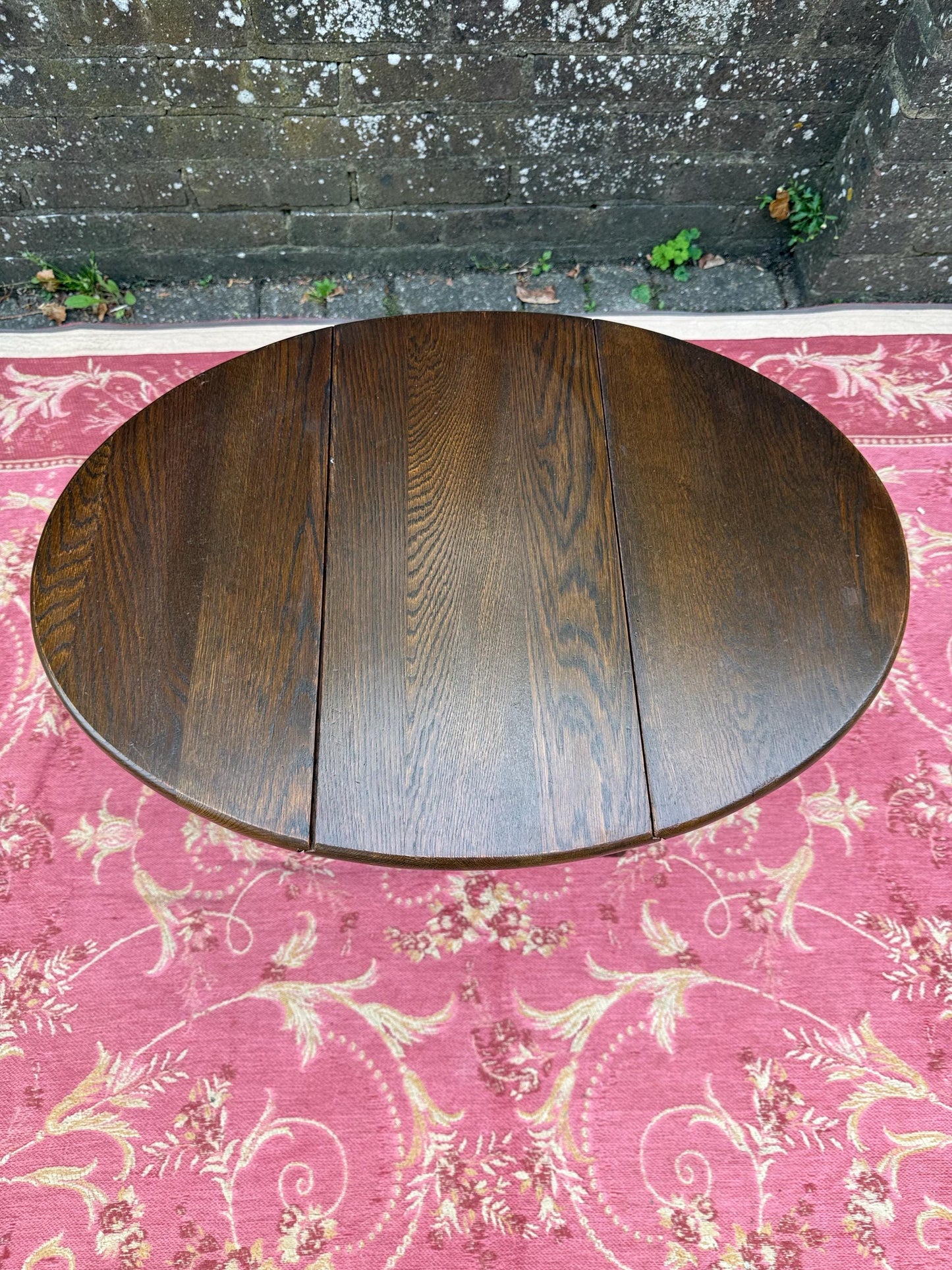 Vintage solid oak swivel folding occasional table - delightful mid century, 1950s folding table