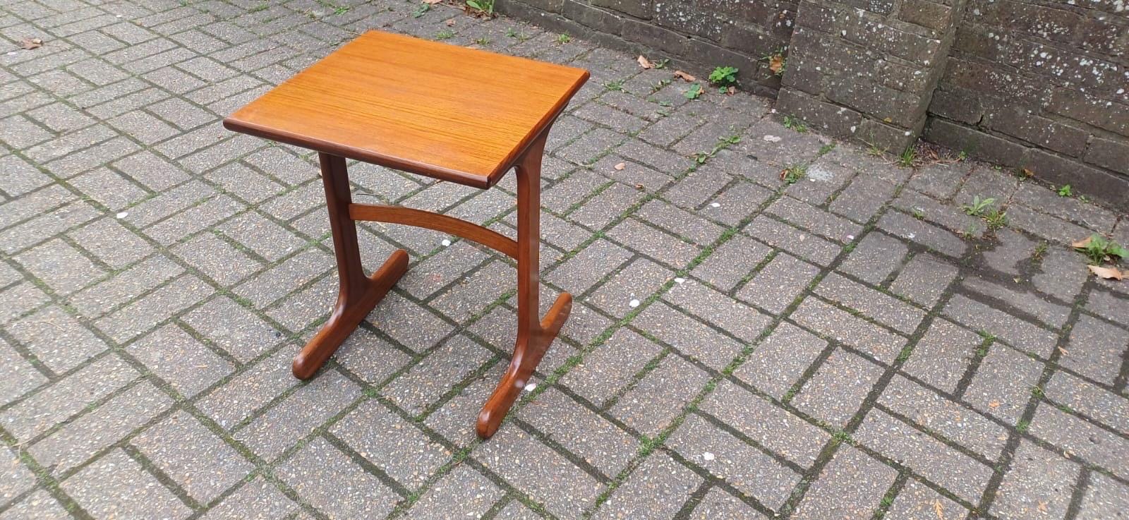 Retro vintage small teak table - Danish G Plan style - plant stand, lamp table, occasional table