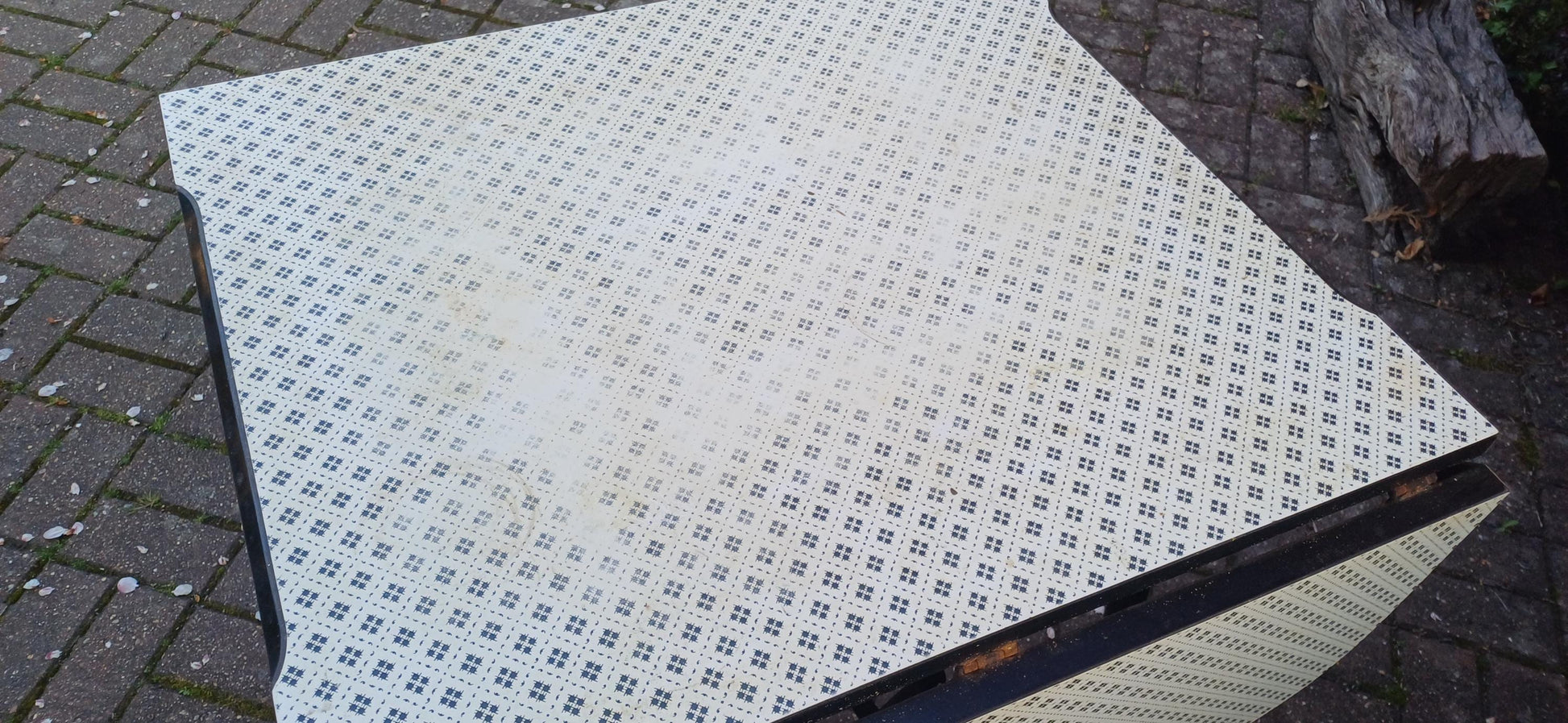 Classic American Vintage Retro Funky Drop Leaf Geometric Formica and Metal Kitchen Dining Table Quintessential 50s Décor FREE HAND Delivery