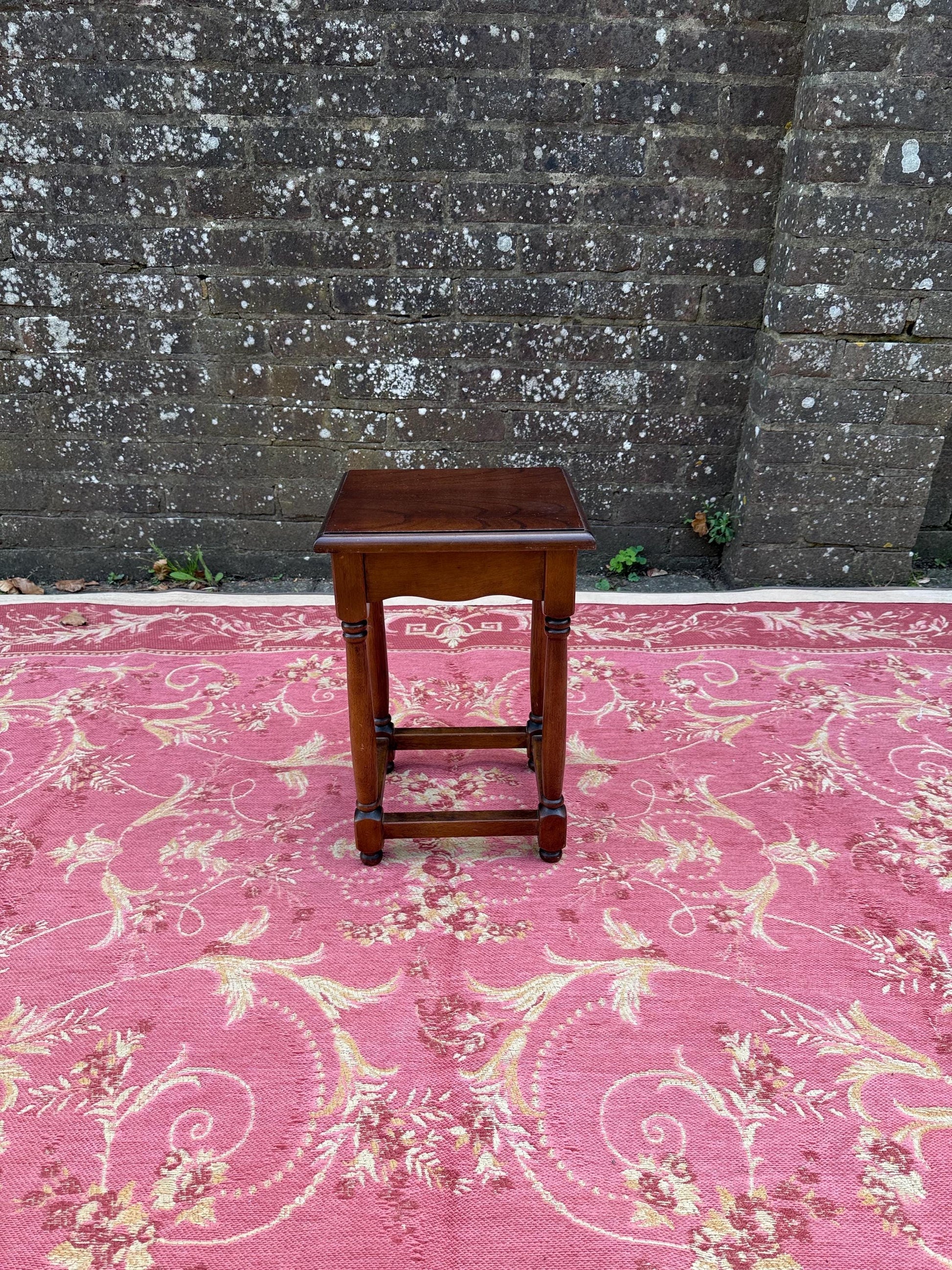 Small wooden vintage table or plant stand or lamp table, vintage side table